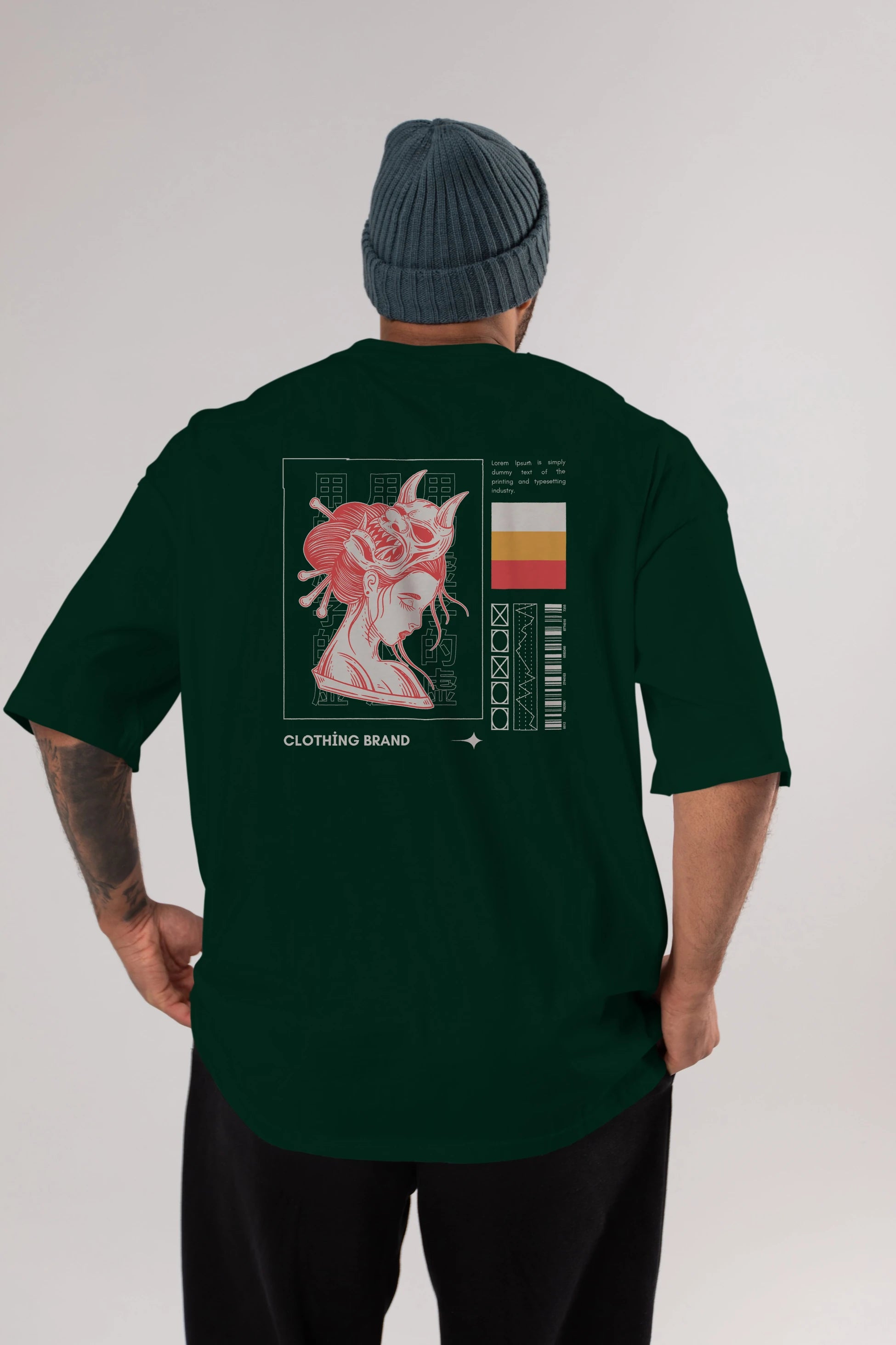 Hipster Japanese Style 2 Arka Baskılı Oversize t-shirt Erkek Kadın Unisex