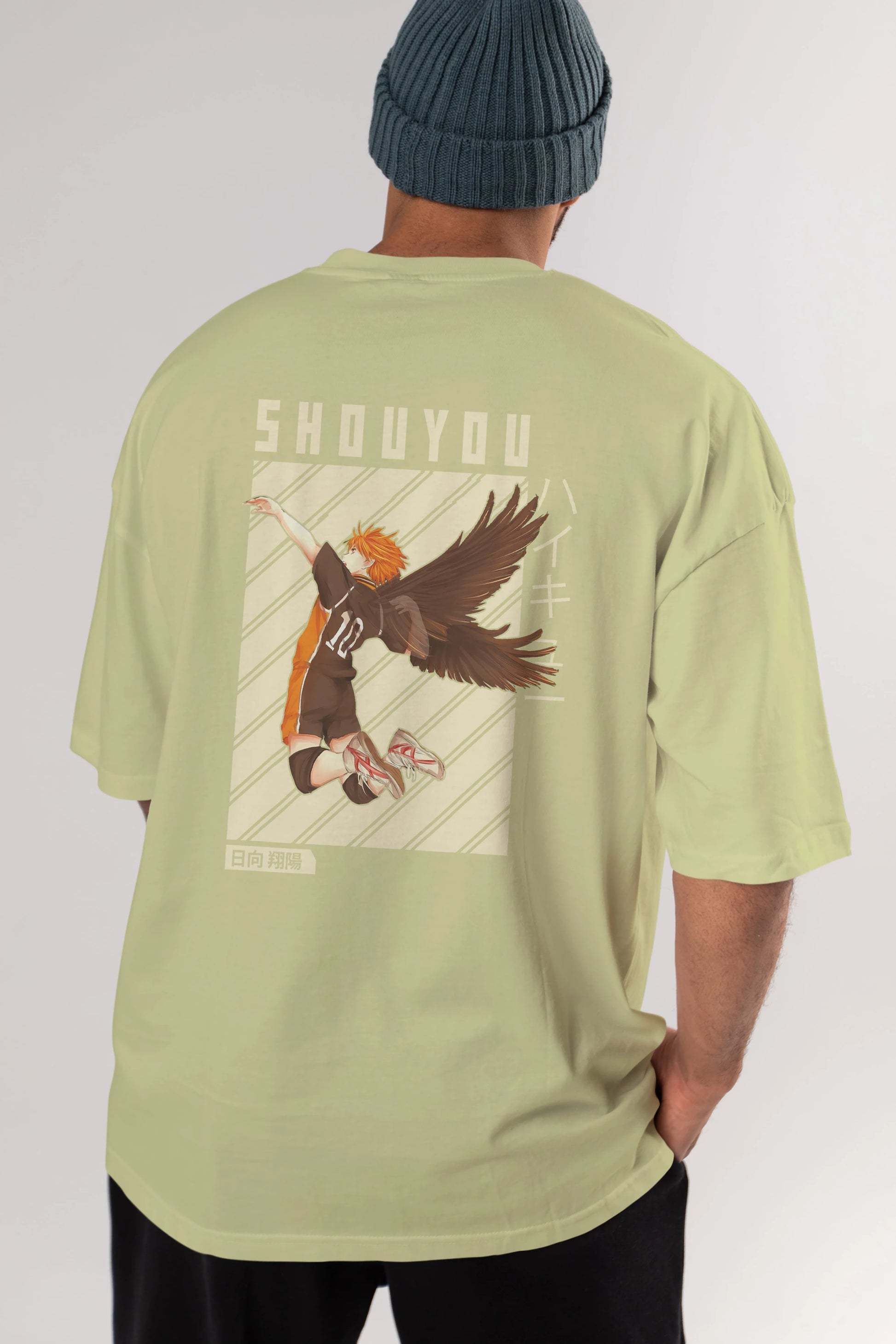 Shouyou Hinata 3 Anime Arka Baskılı Oversize t-shirt Erkek Kadın Unisex