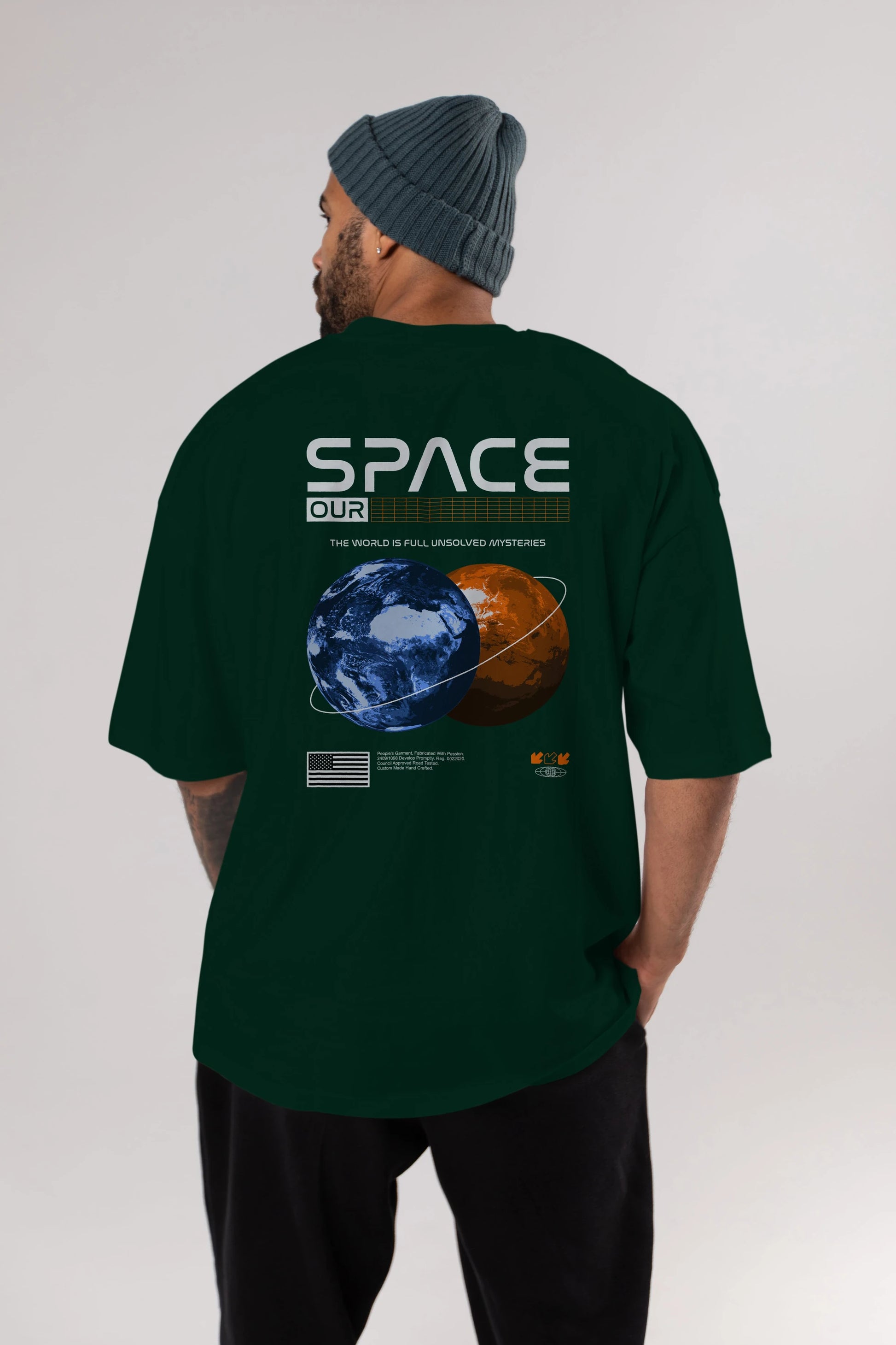 Space Our Arka Baskılı Oversize t-shirt Erkek Kadın Unisex