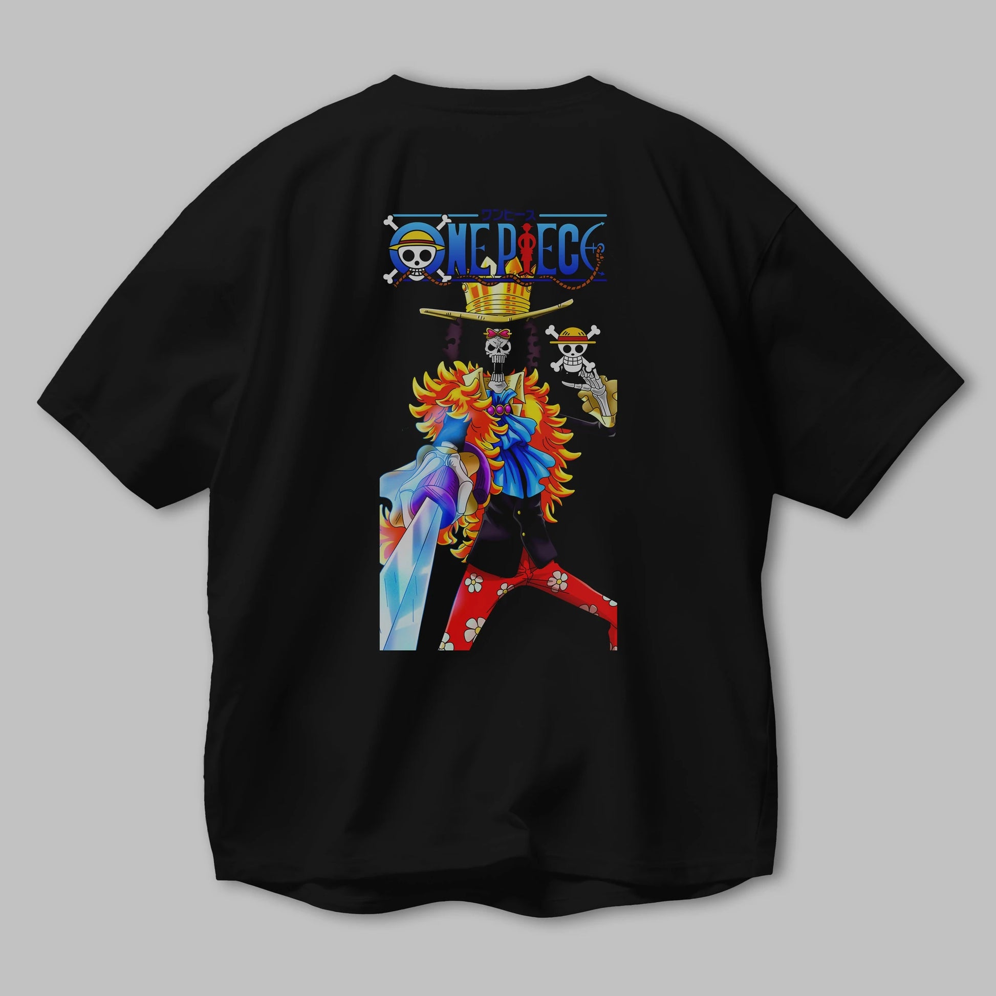 Brook Anime Arka Baskılı Oversize t-shirt Erkek Kadın Unisex %100 pamuk tişort