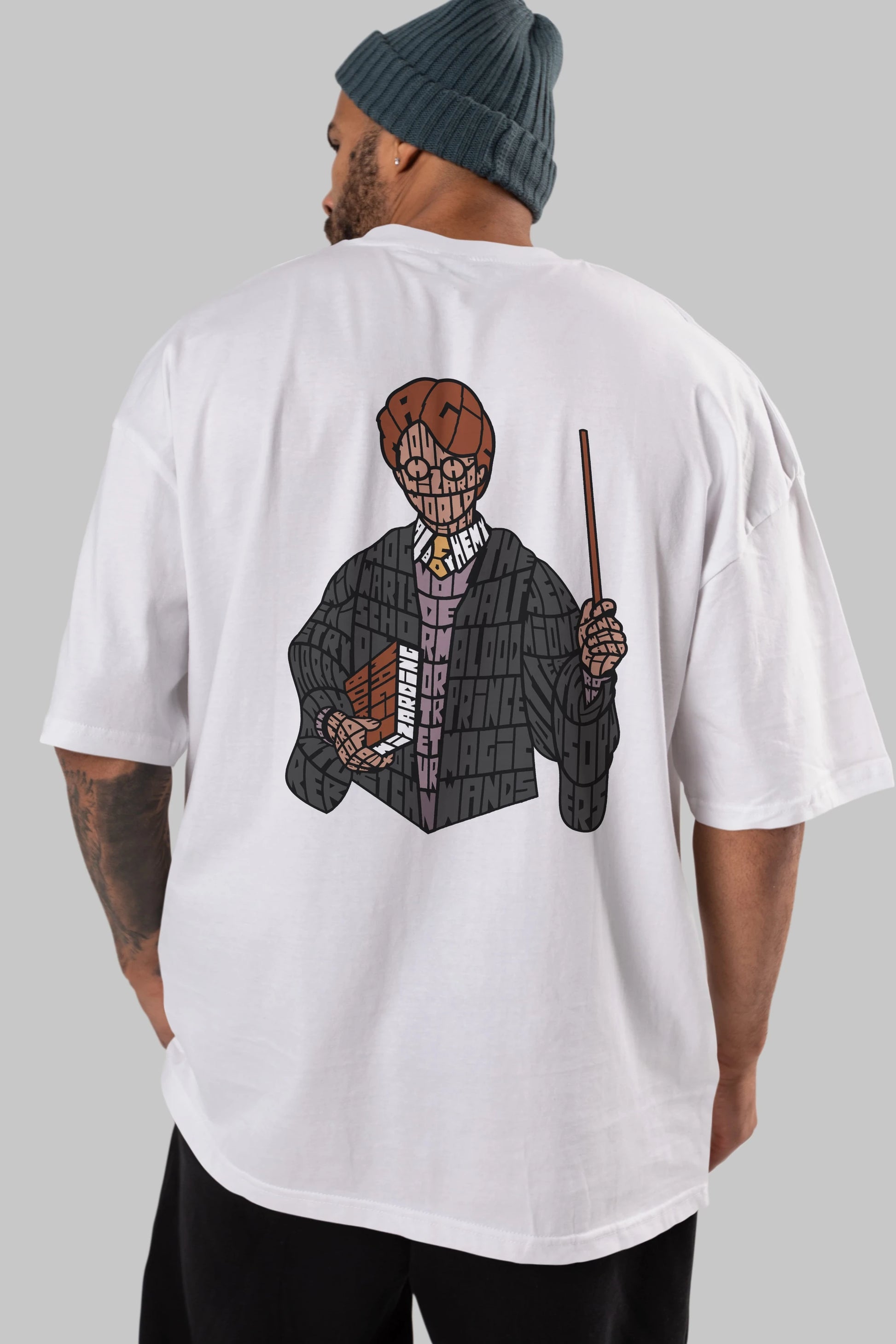 Harry Arka Baskılı Oversize t-shirt %100 pamuk Erkek Kadın Unisex