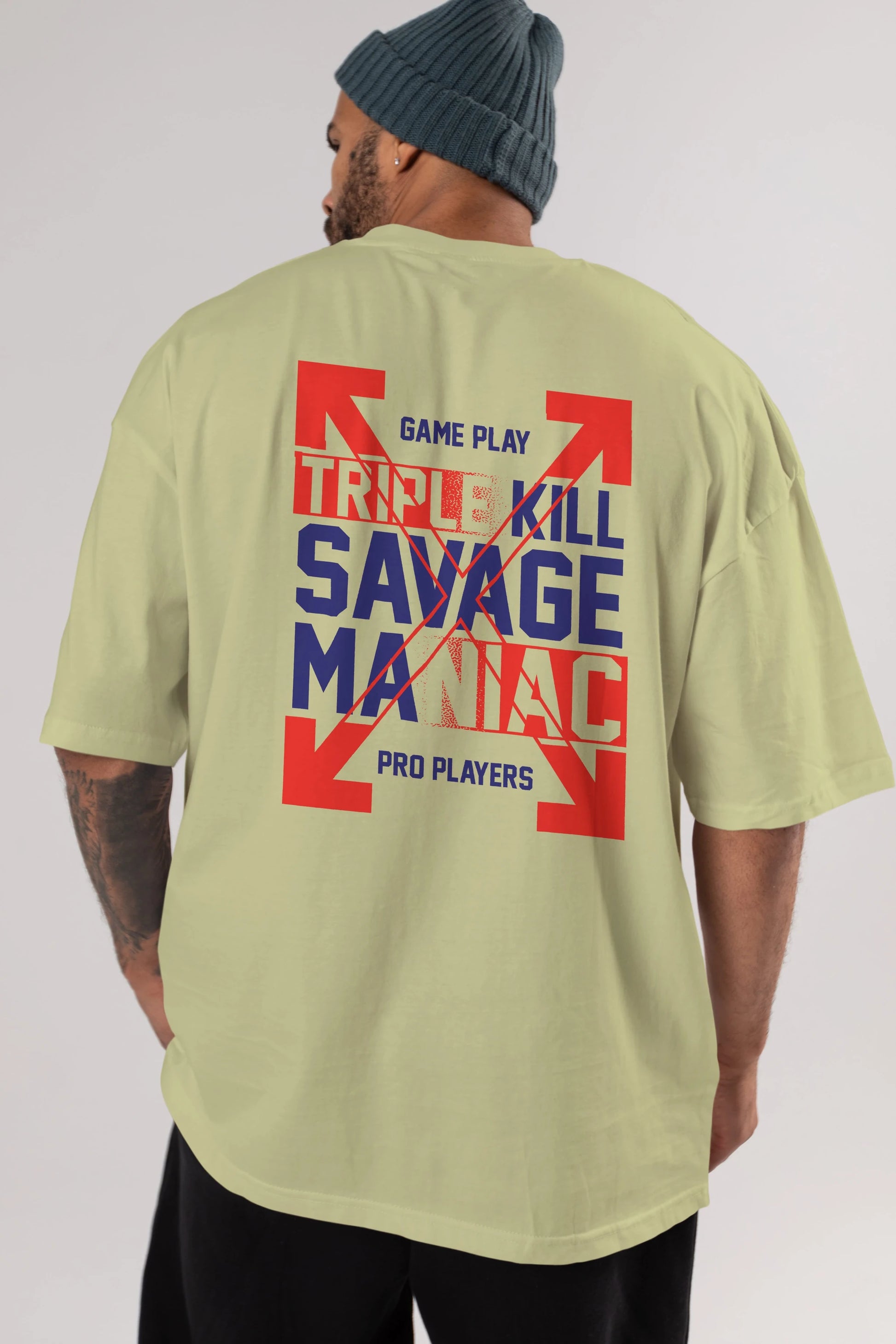 Kill Savage Arka Baskılı Oversize t-shirt Erkek Kadın Unisex