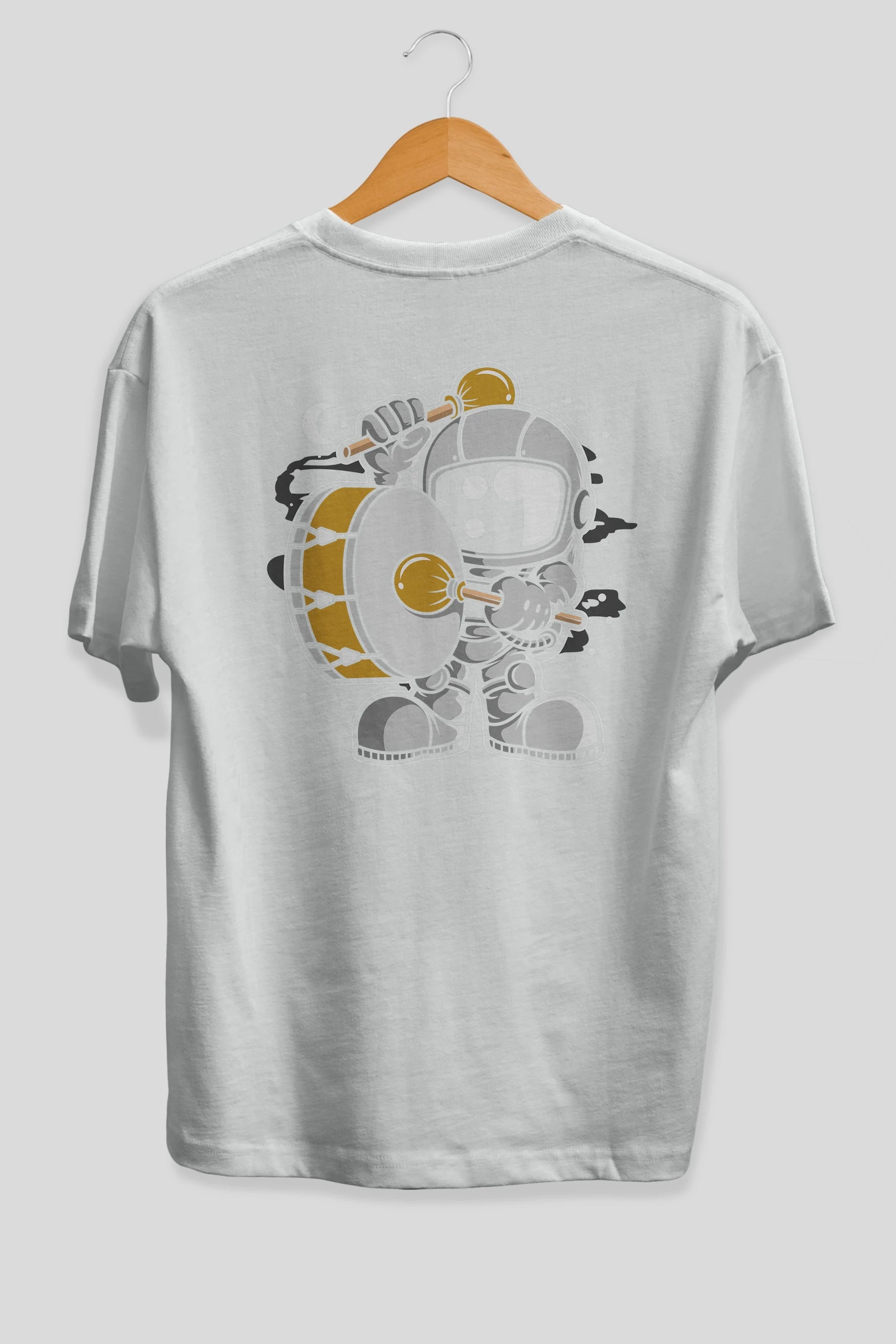 Astronaut Marching Band Arka Baskılı Oversize t-shirt Erkek Kadın Unisex