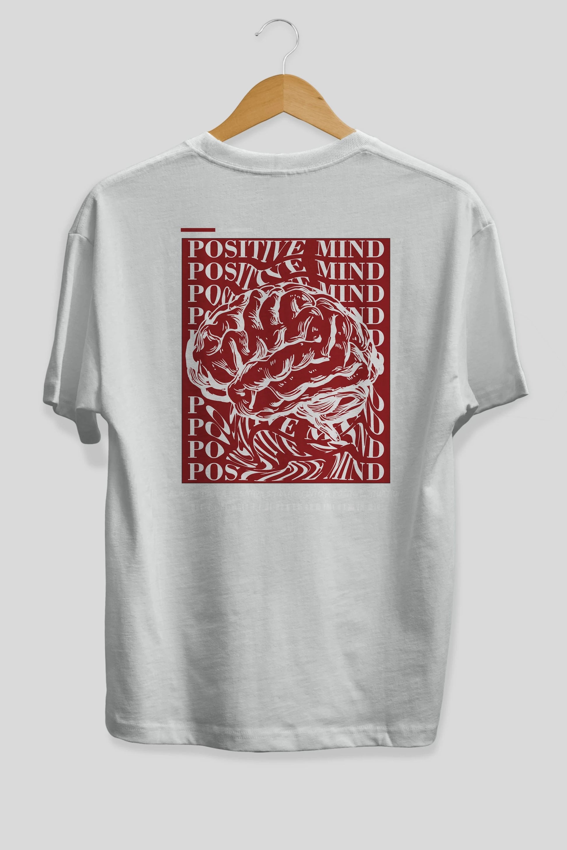 Positive Mind Arka Baskılı Oversize t-shirt Erkek Kadın Unisex