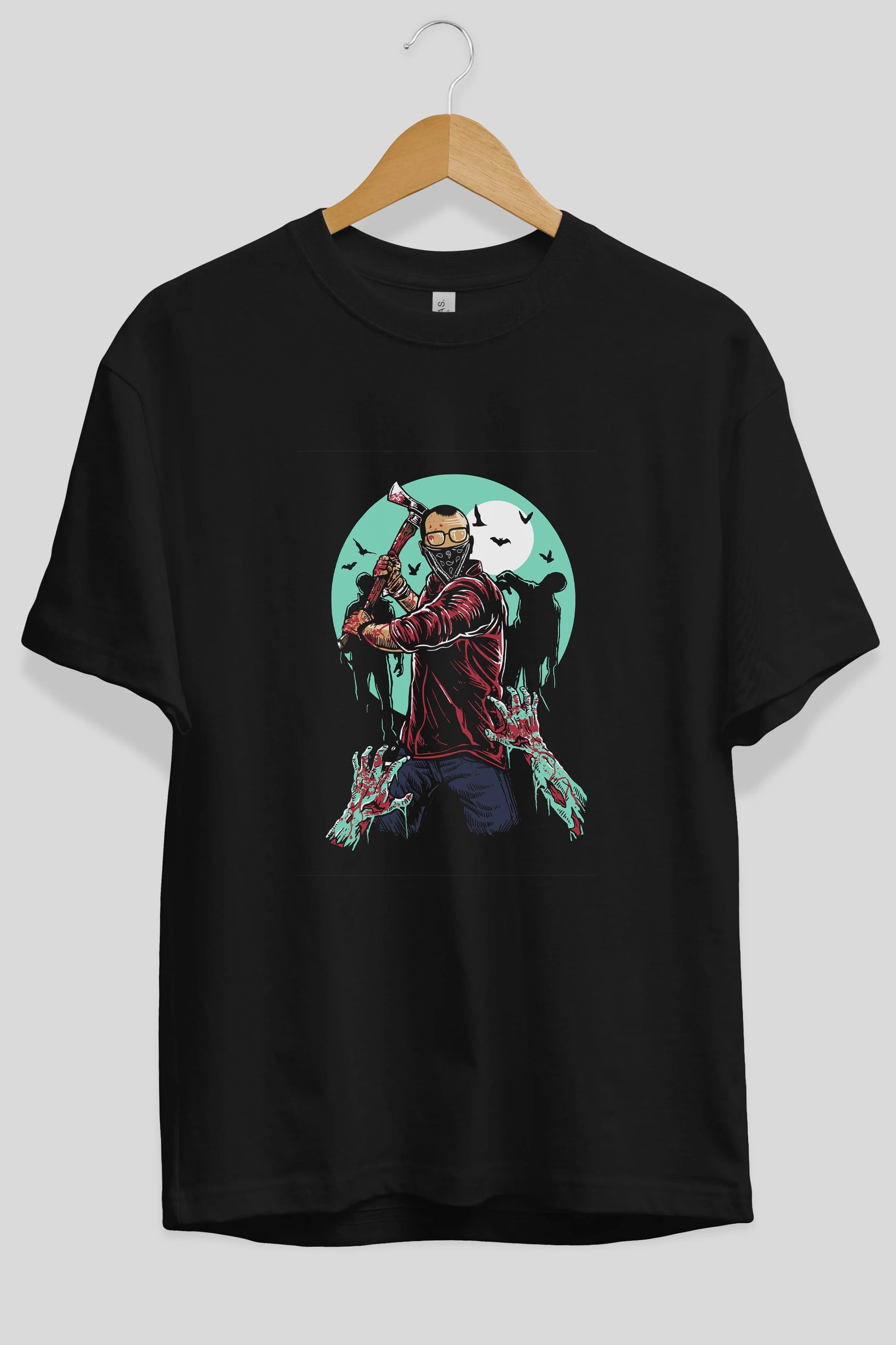Zombie Killer Ön Baskılı Oversize t-shirt Erkek Kadın Unisex %100 Pamuk tişort