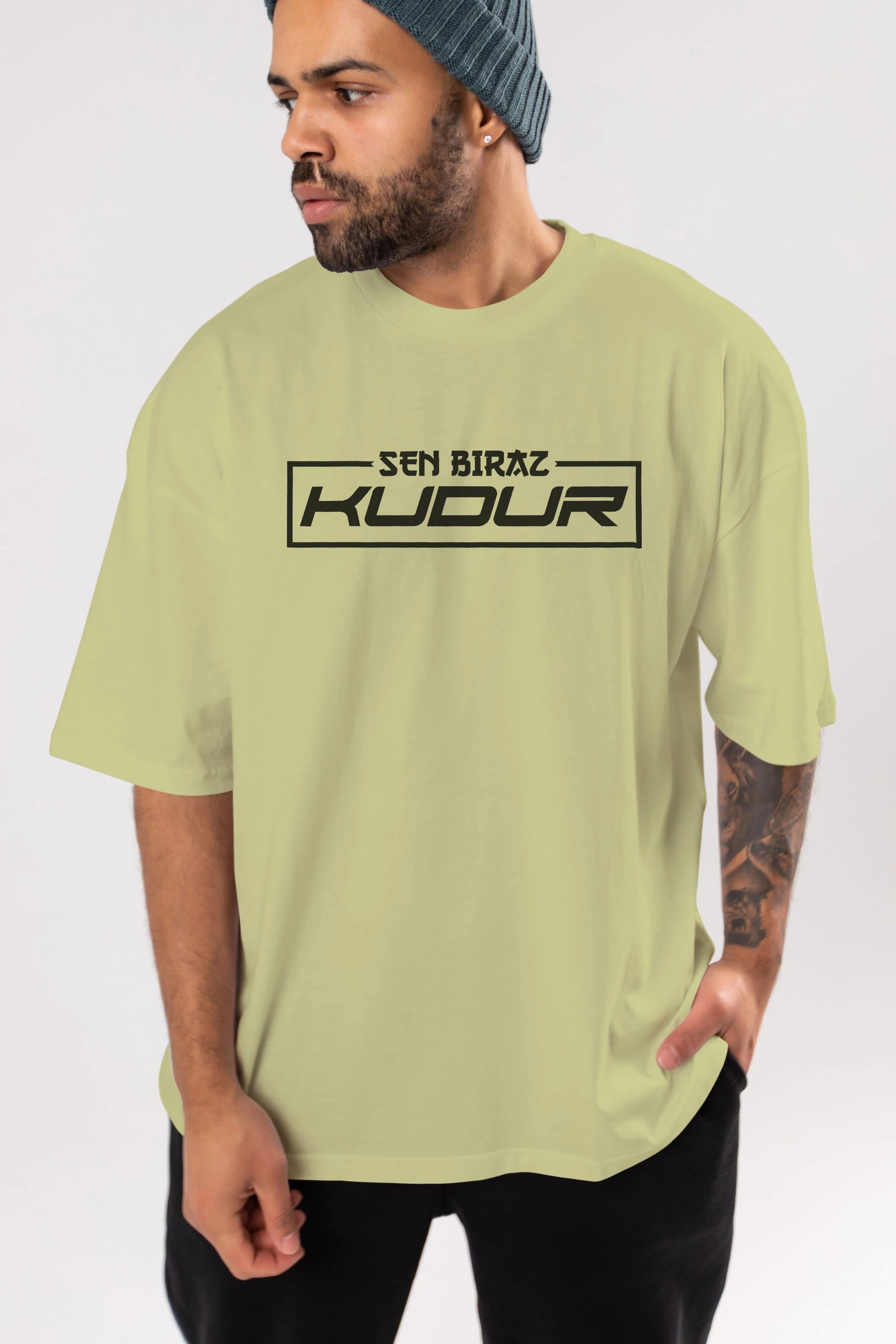 Sen Biraz Kudur Ön Baskılı Oversize t-shirt %100 pamuk Erkek Kadın Unisex
