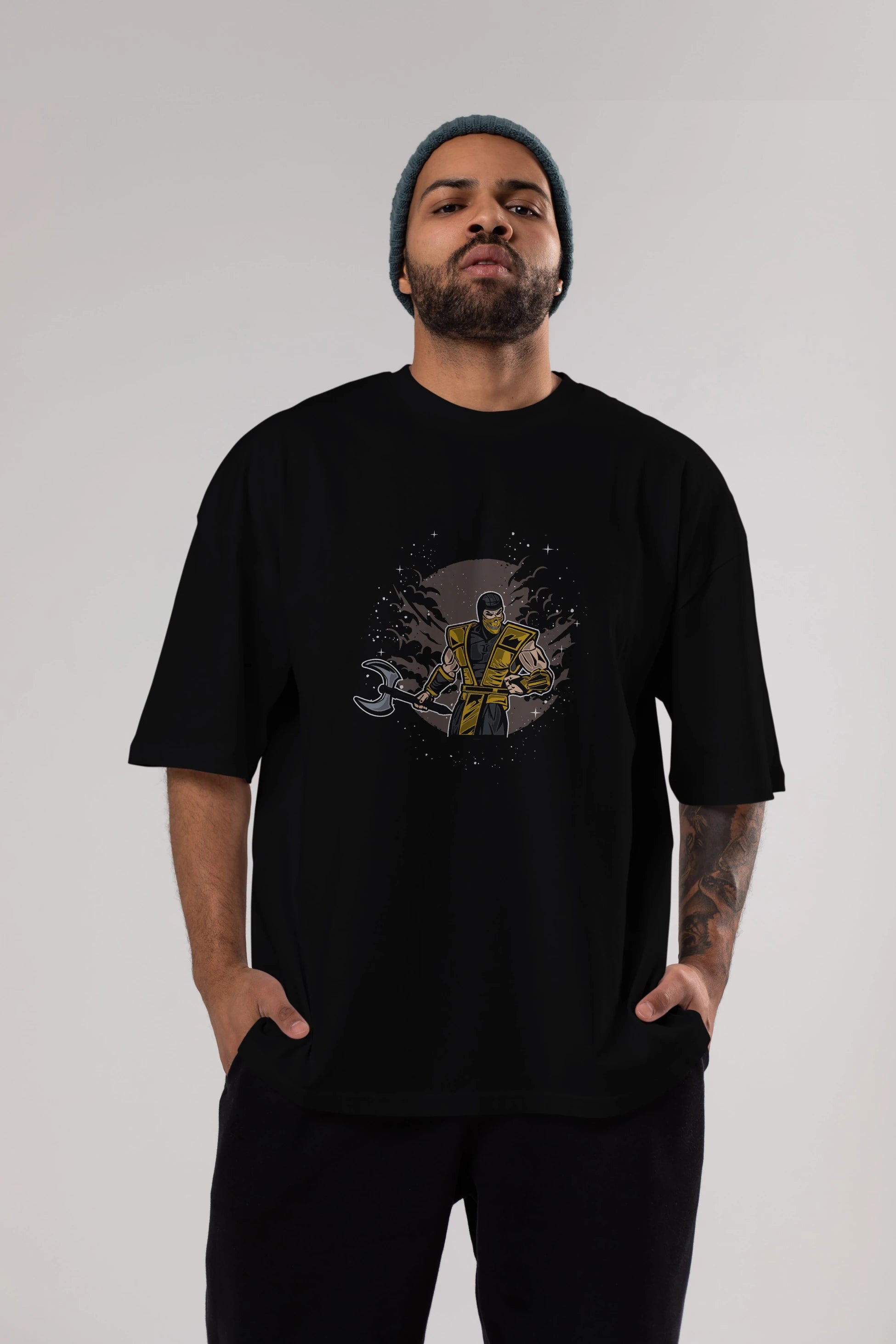 SCORPION Ön Baskılı Oversize t-shirt Erkek Kadın Unisex %100 Pamuk tişort