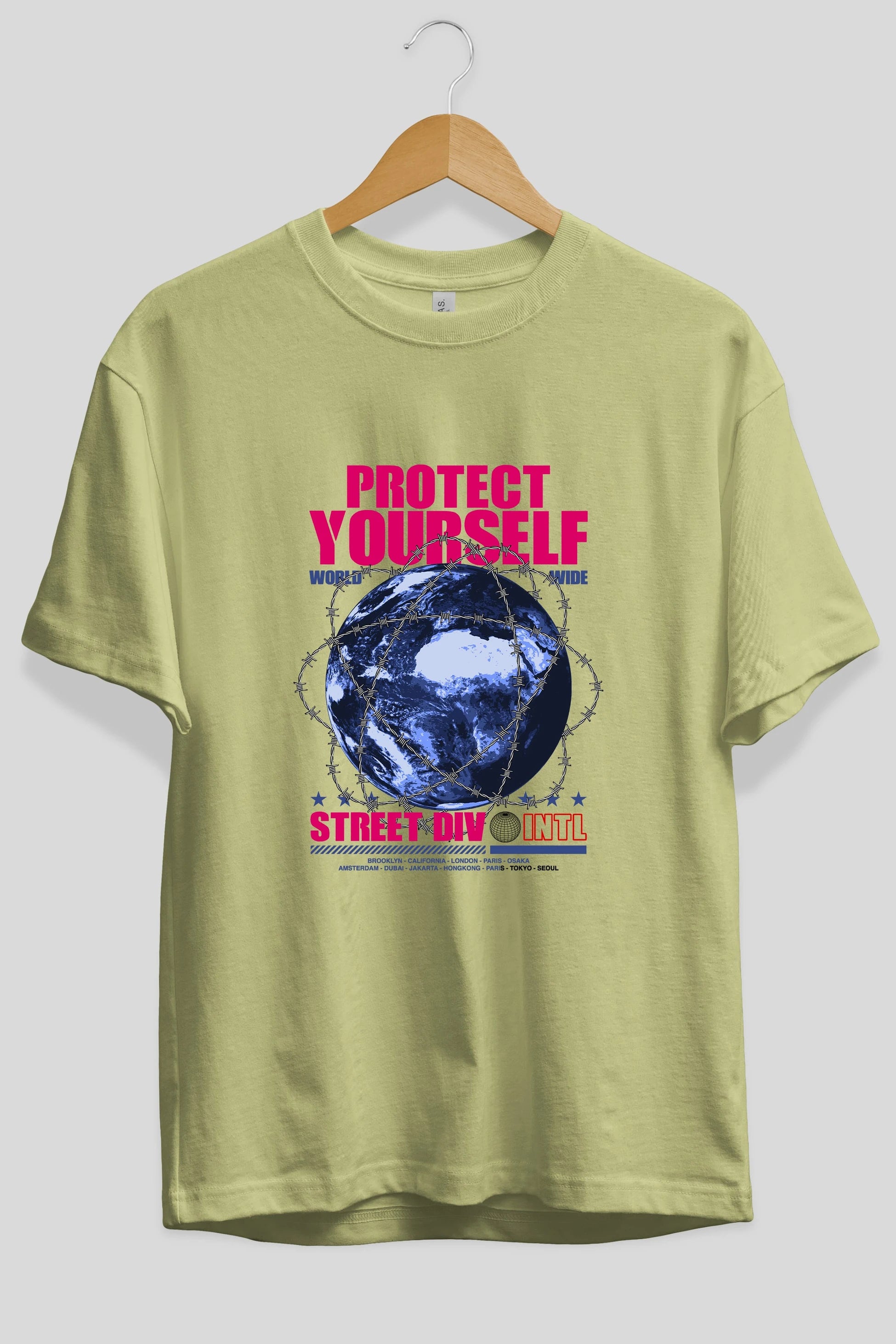 Protect Yourself Ön Baskılı Oversize t-shirt Erkek Kadın Unisex