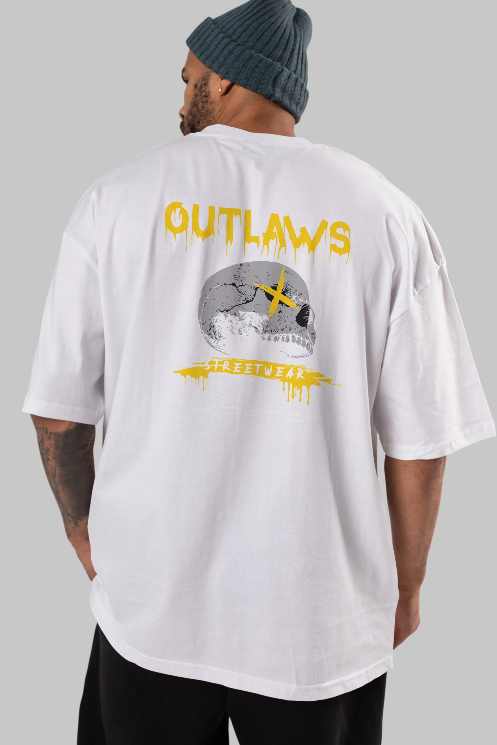 Outlaws Streetwear Arka Baskılı Oversize t-shirt Erkek Kadın Unisex