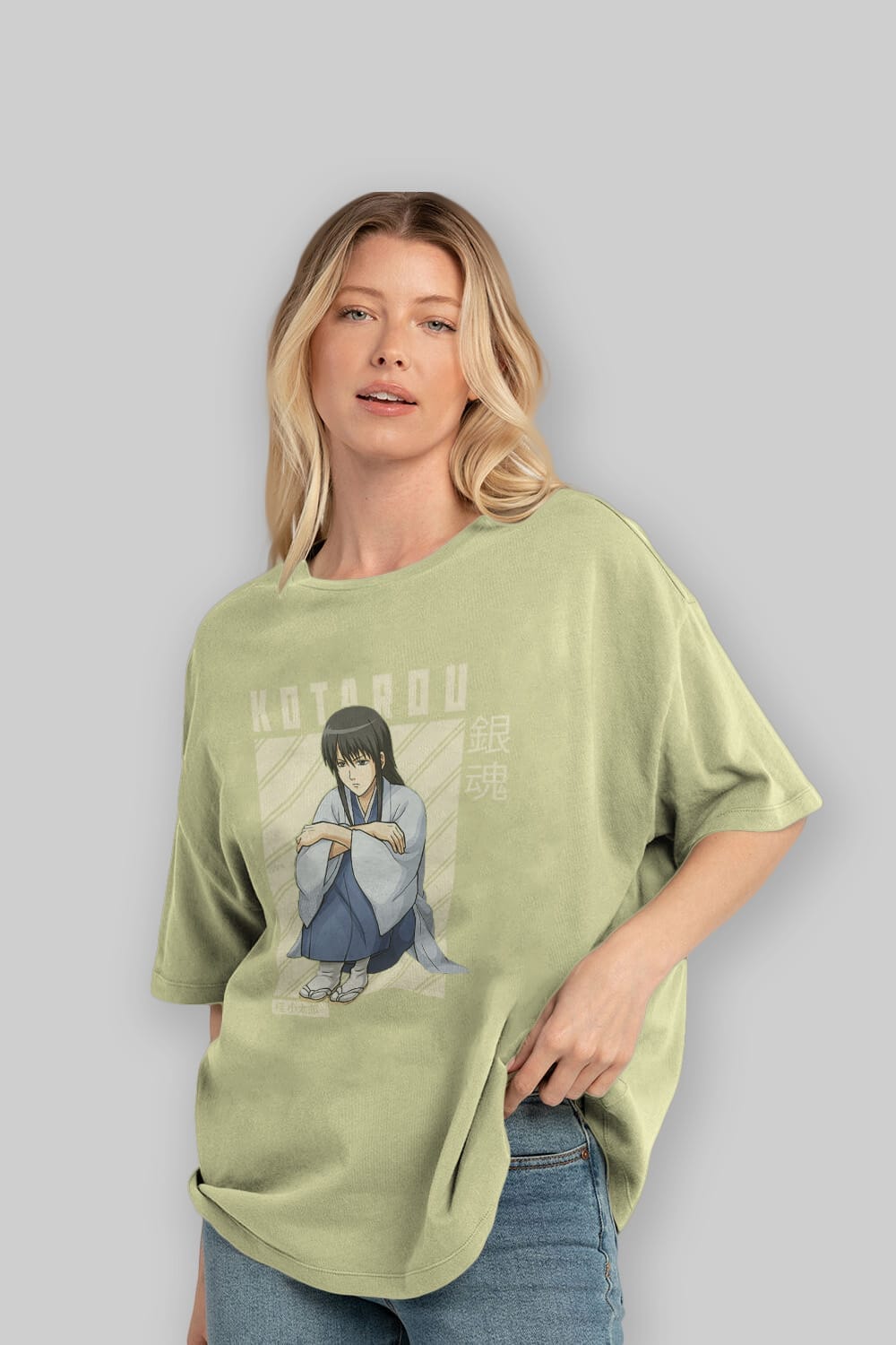 Kotarou Katsura GINTAMA Anime Ön Baskılı Oversize t-shirt %100 pamuk Erkek Kadın Unisex