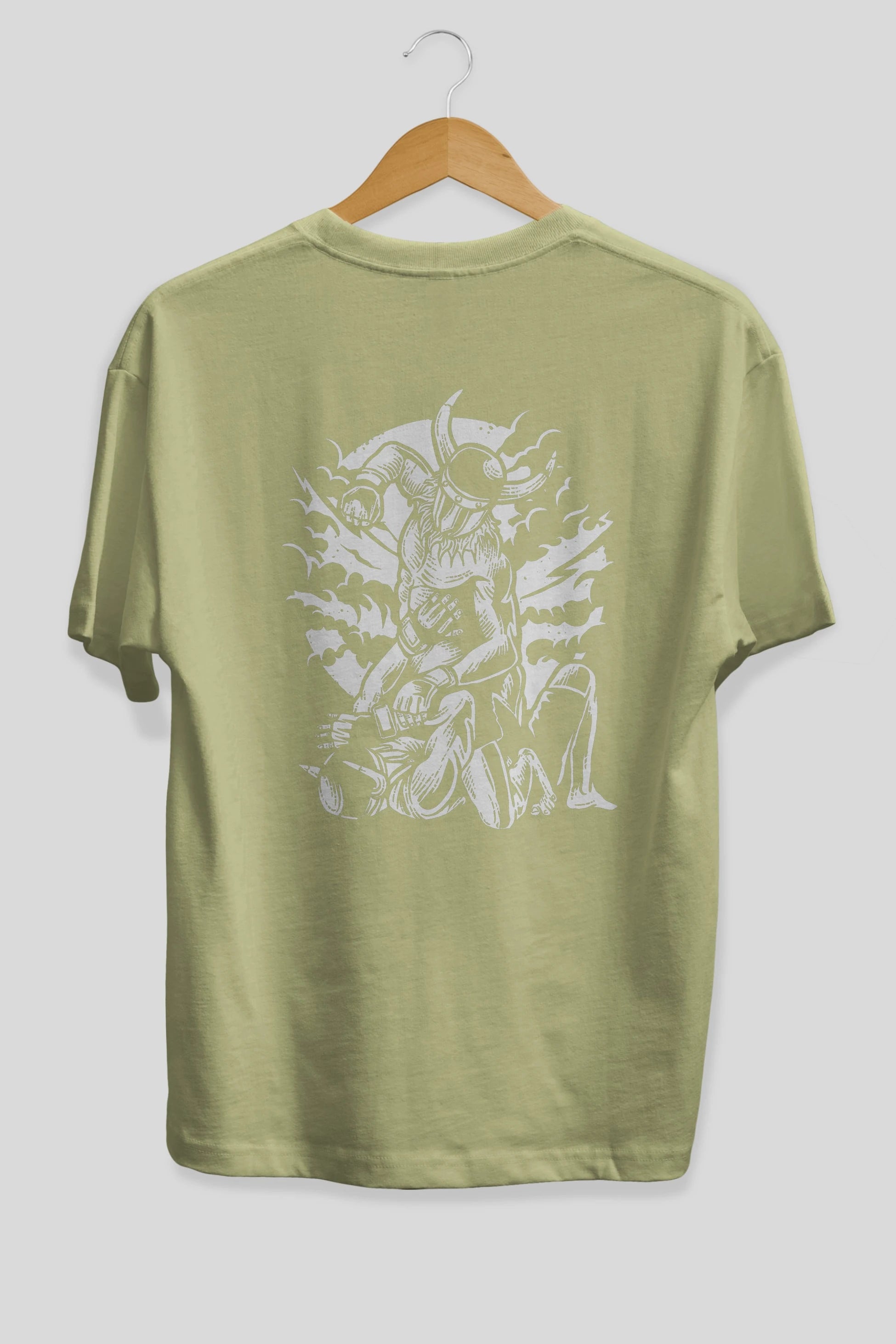 Viking MMA Fighter Arka Baskılı Oversize t-shirt Erkek Kadın Unisex %100 Pamuk