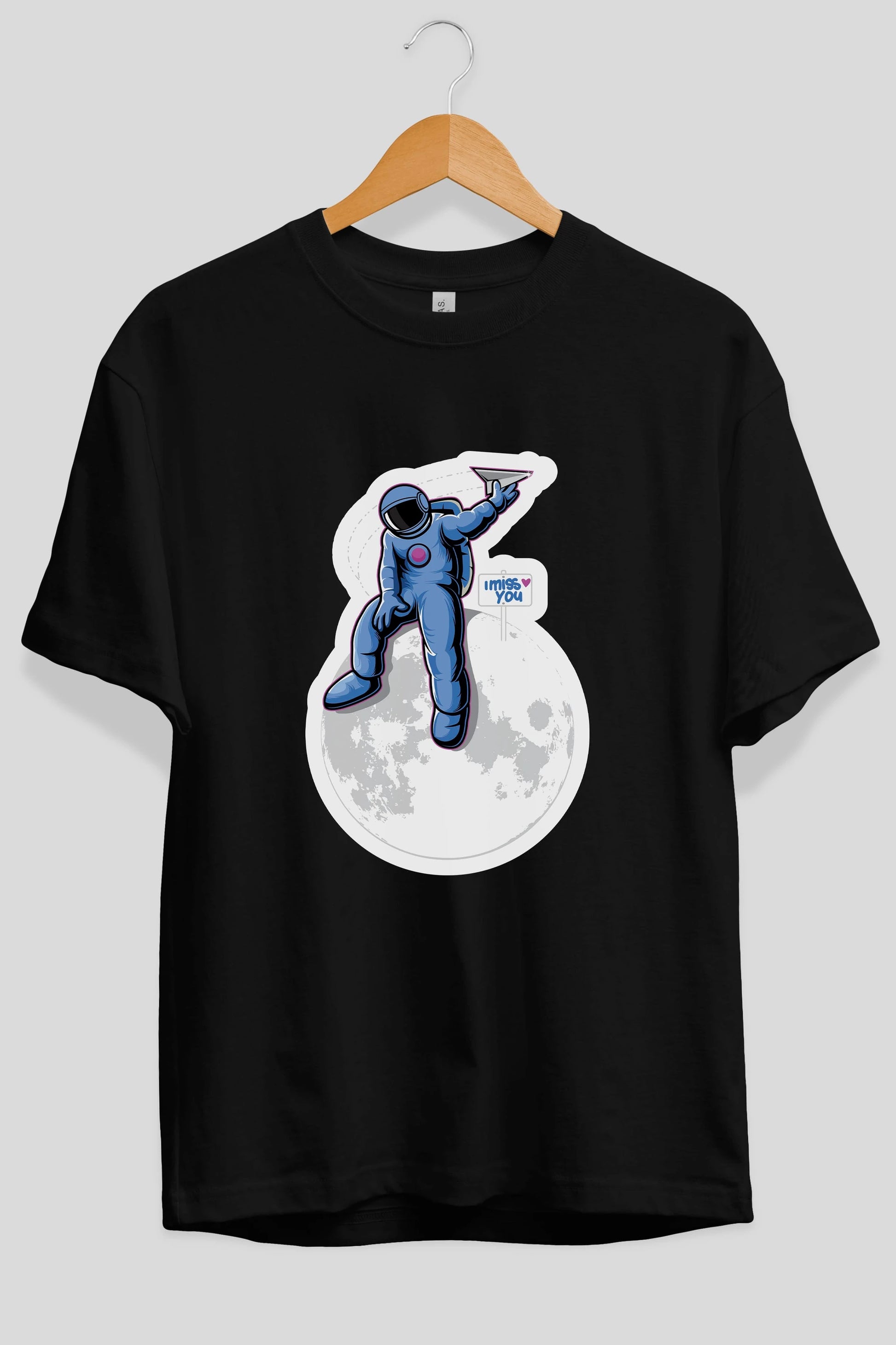 Astro Missing Earth Sticker Ön Baskılı Oversize t-shirt Erkek Kadın Unisex