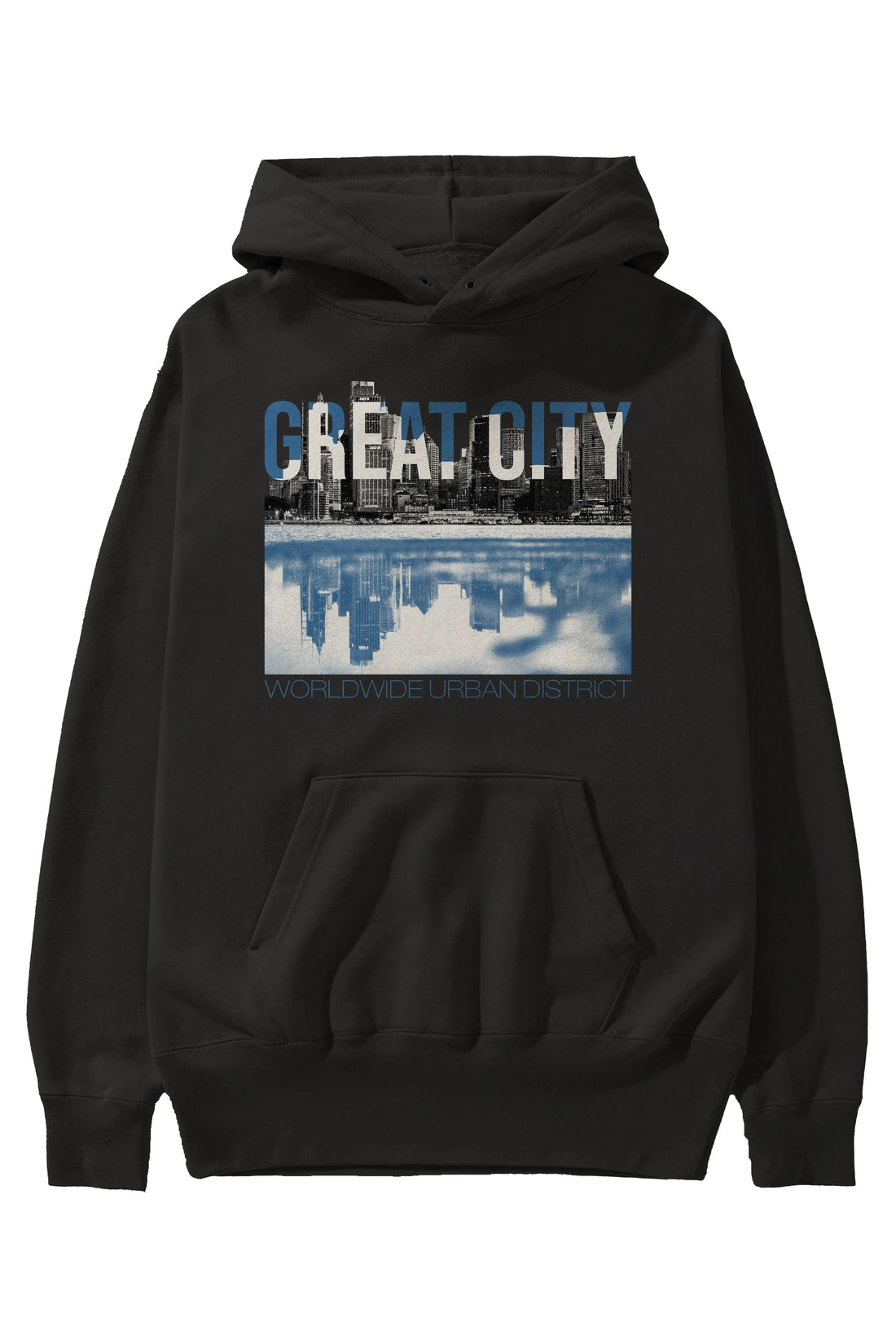 Great City Ön Baskılı Hoodie Oversize Kapüşonlu Sweatshirt Erkek Kadın Unisex