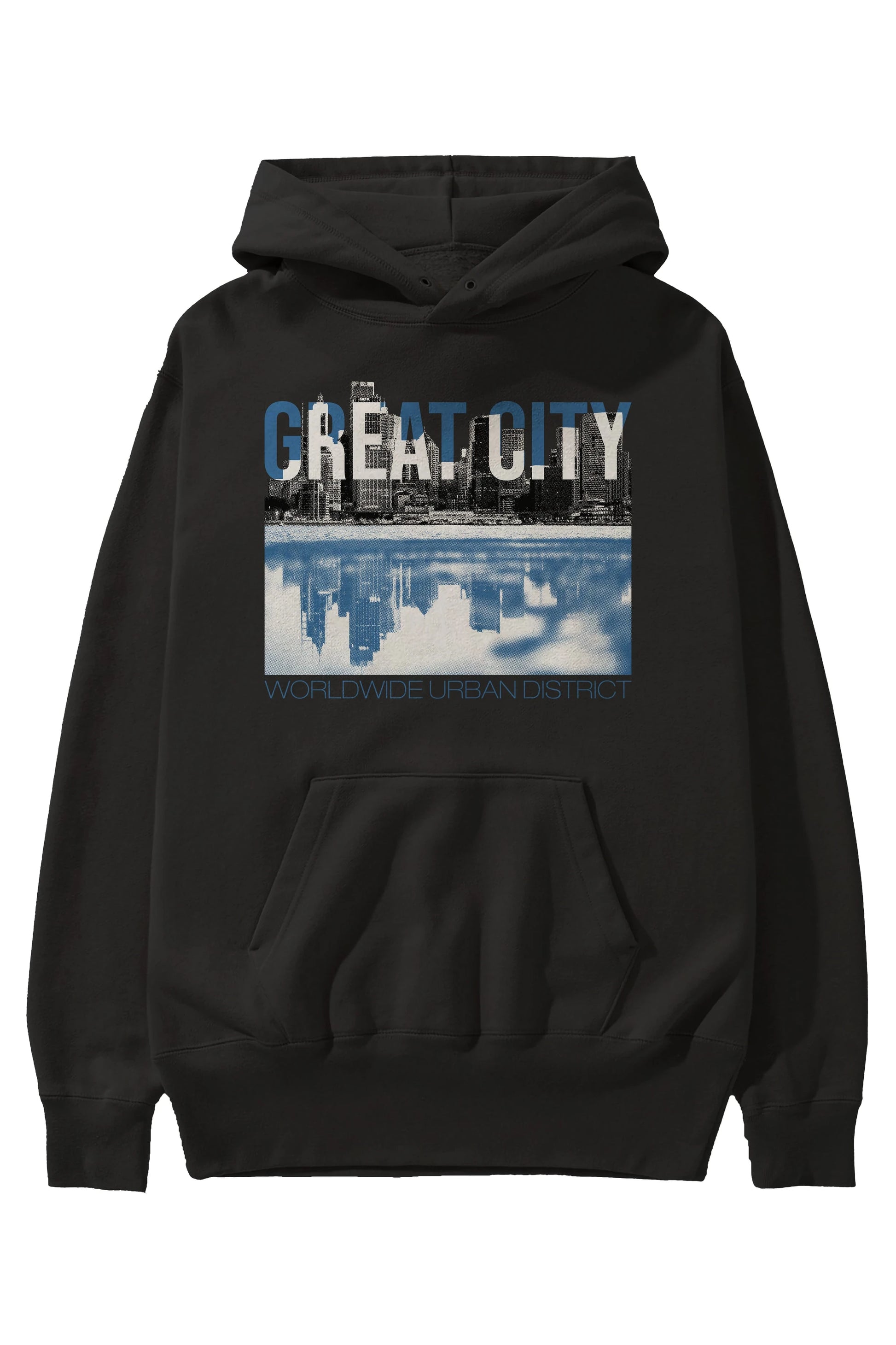 Great City Ön Baskılı Hoodie Oversize Kapüşonlu Sweatshirt Erkek Kadın Unisex