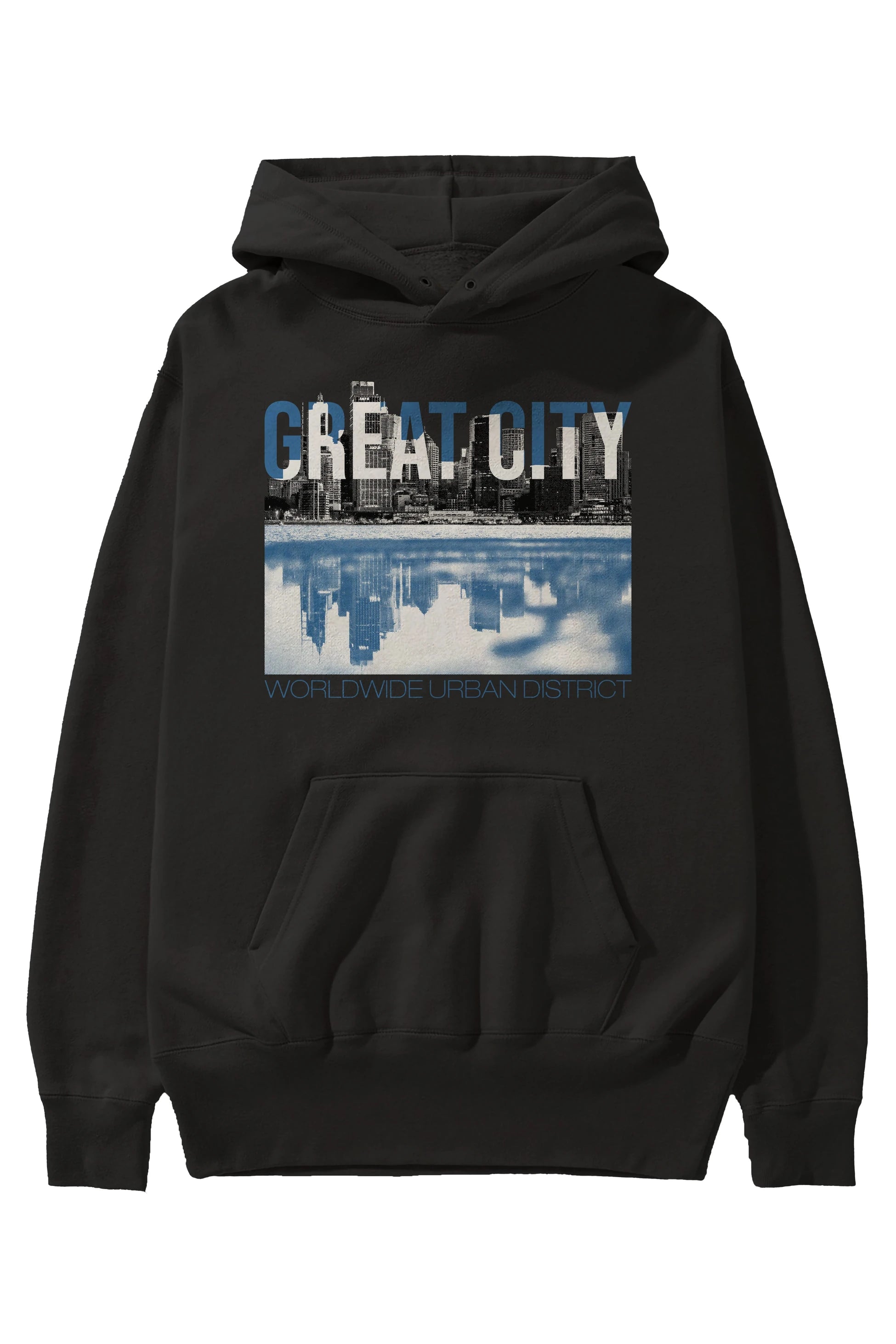 Great City Ön Baskılı Hoodie Oversize Kapüşonlu Sweatshirt Erkek Kadın Unisex