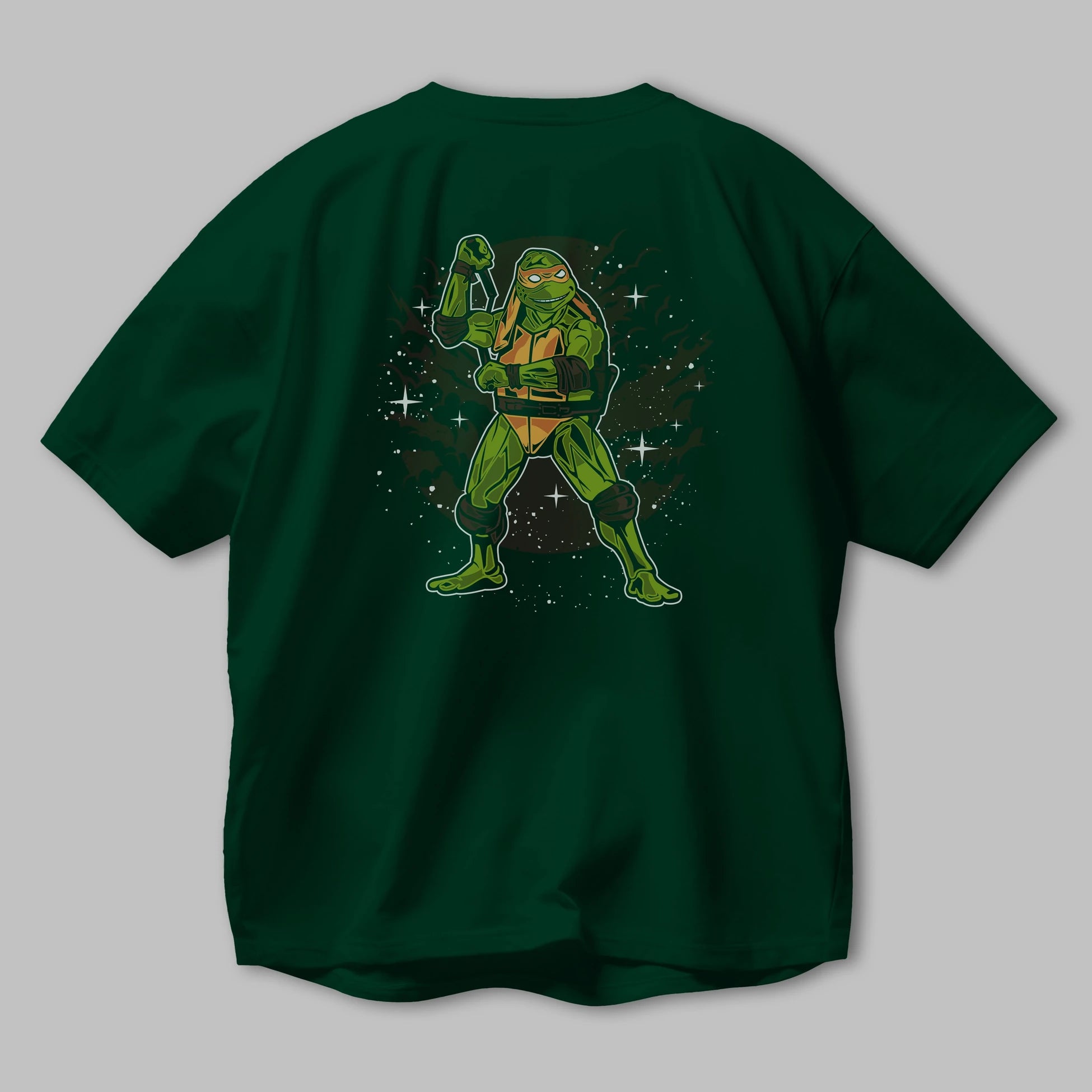TURTLES Arka Baskılı Oversize t-shirt Erkek Kadın Unisex %100 Pamuk