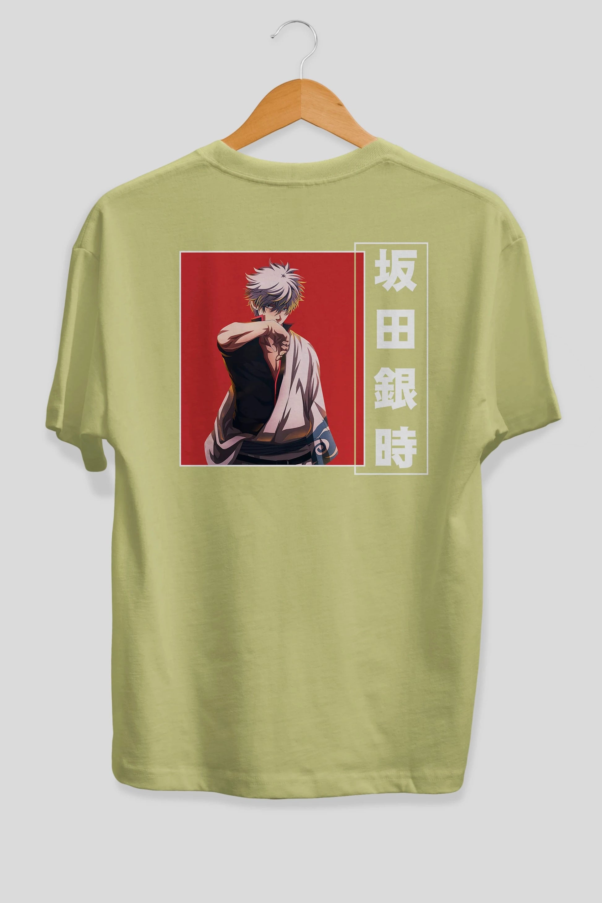 Gintoki Sakata GINTAMA 1 Anime Arka Baskılı Oversize t-shirt Erkek Kadın Unisex
