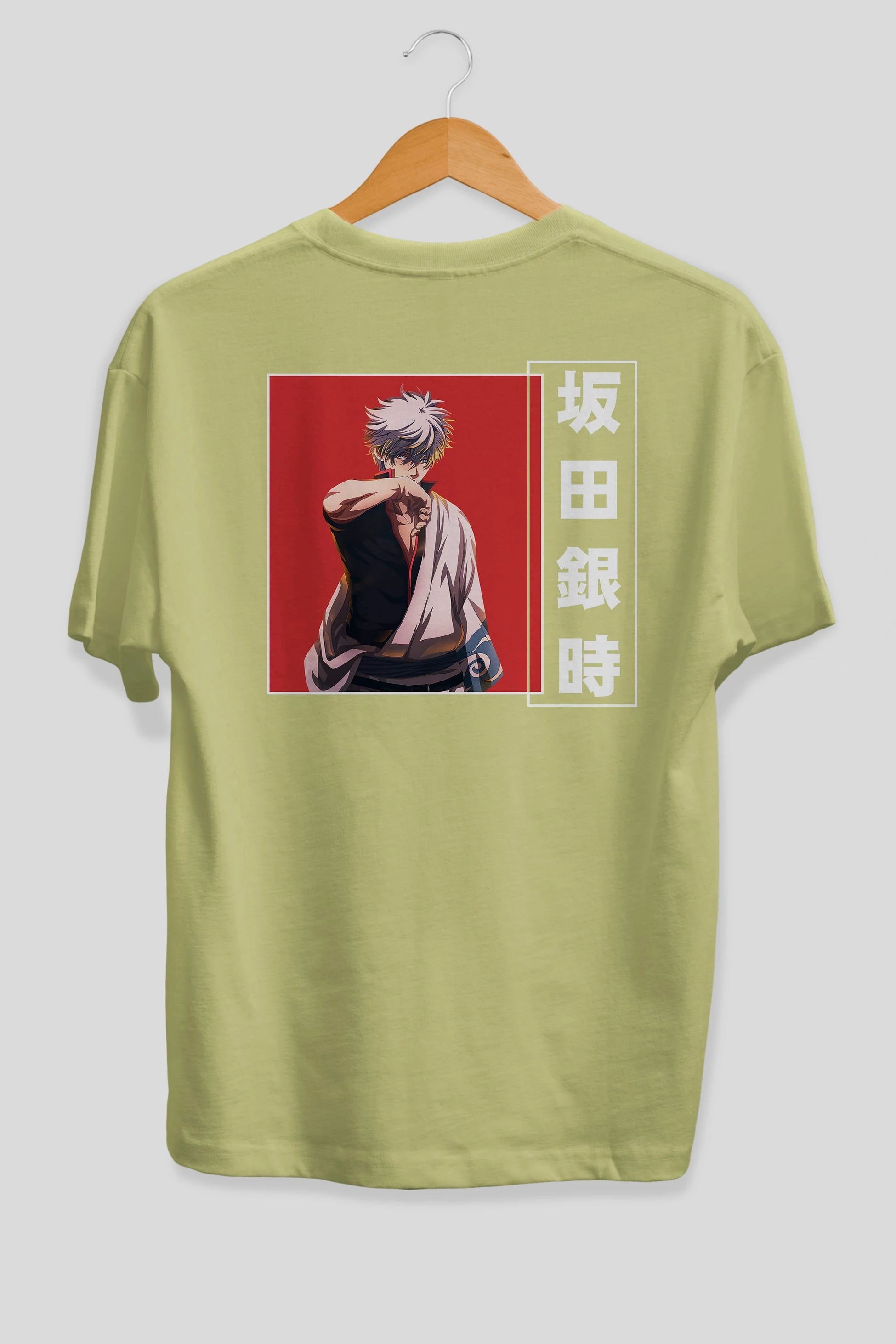 Gintoki Sakata GINTAMA 1 Anime Arka Baskılı Oversize t-shirt Erkek Kadın Unisex