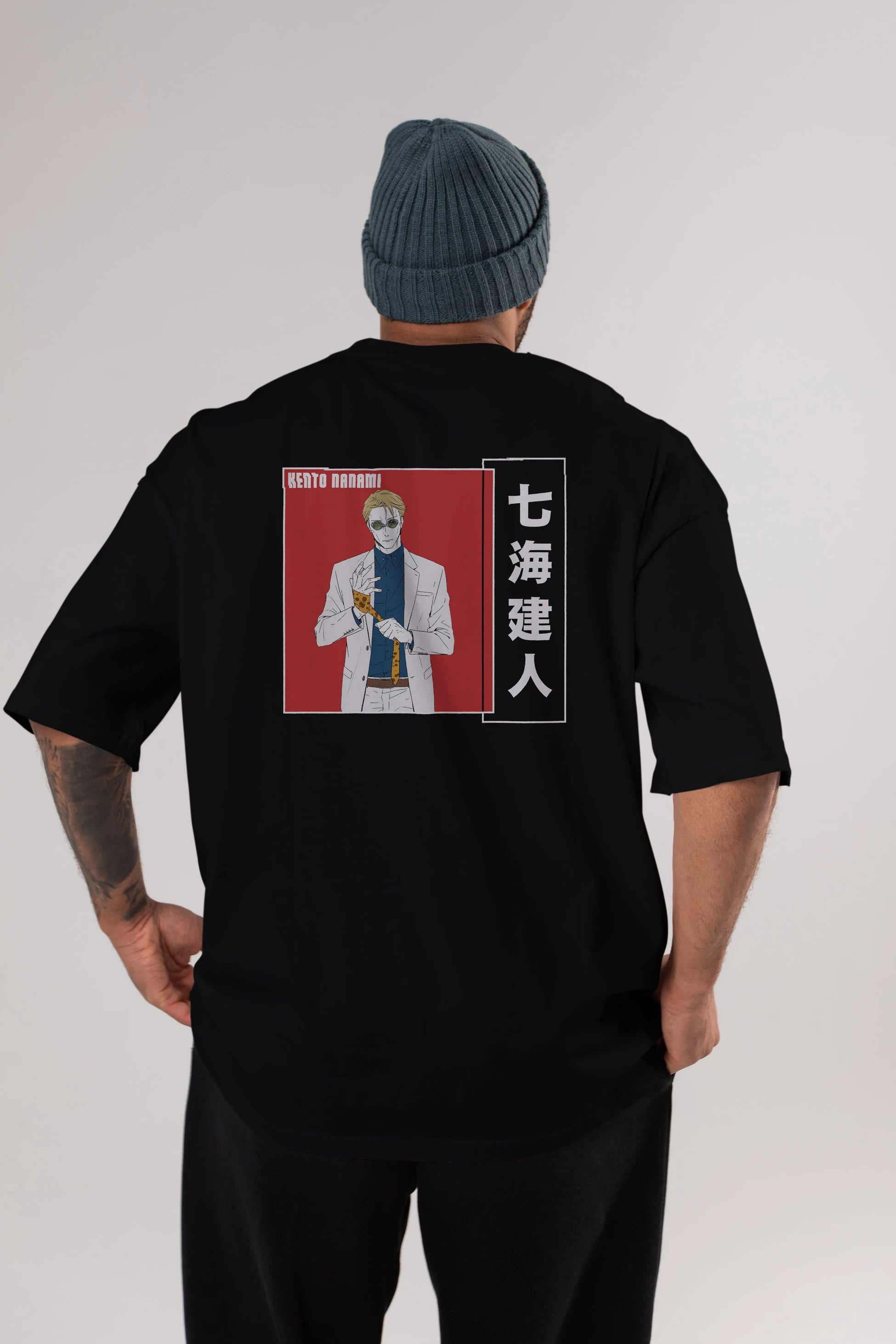 Kento Nanami 1 Anime Arka Baskılı Oversize t-shirt Erkek Kadın Unisex