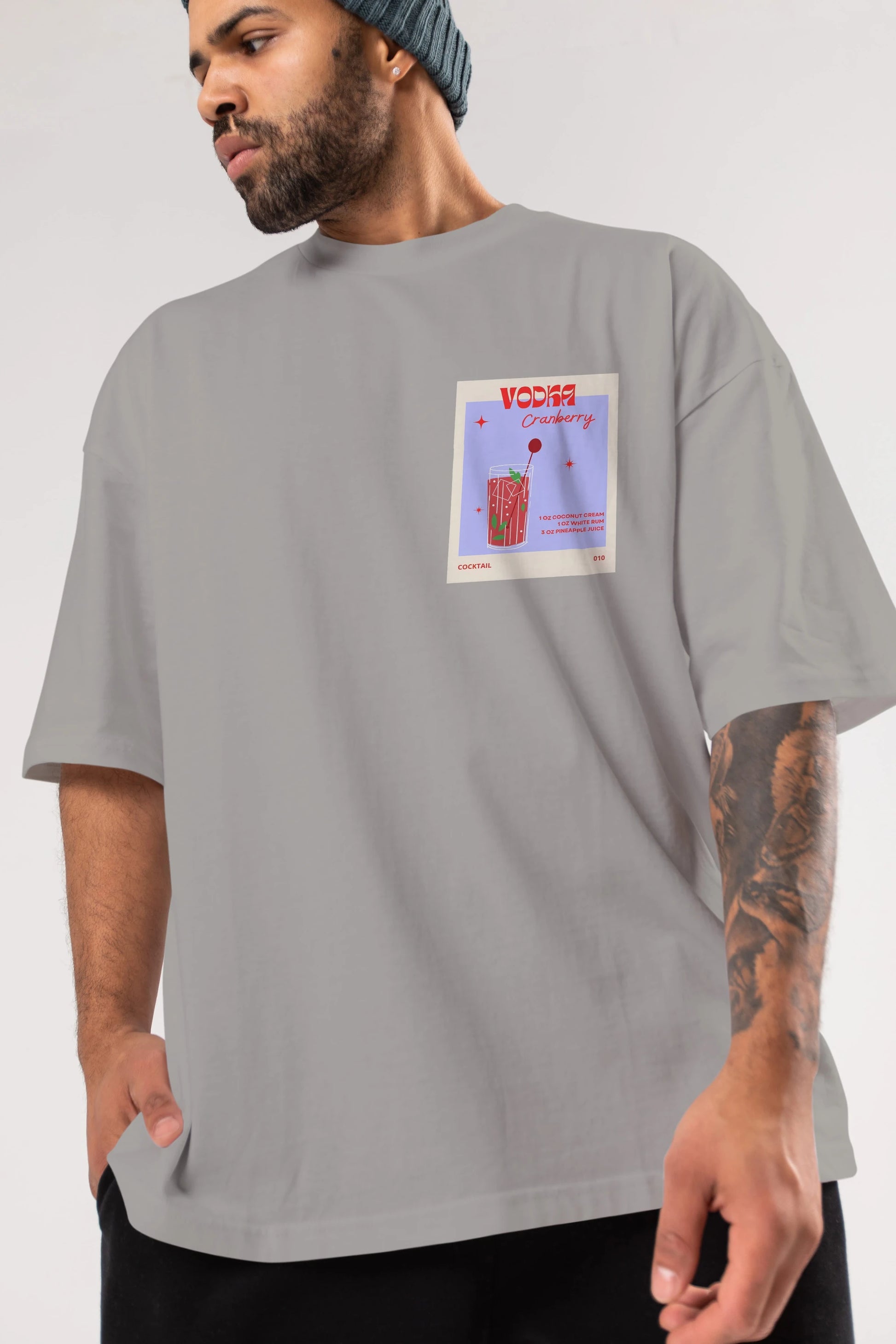 Vodka Cranberry Ön Sol Baskılı Oversize t-shirt Erkek Kadın Unisex %100 Pamuk Bisiklet Yaka tişort