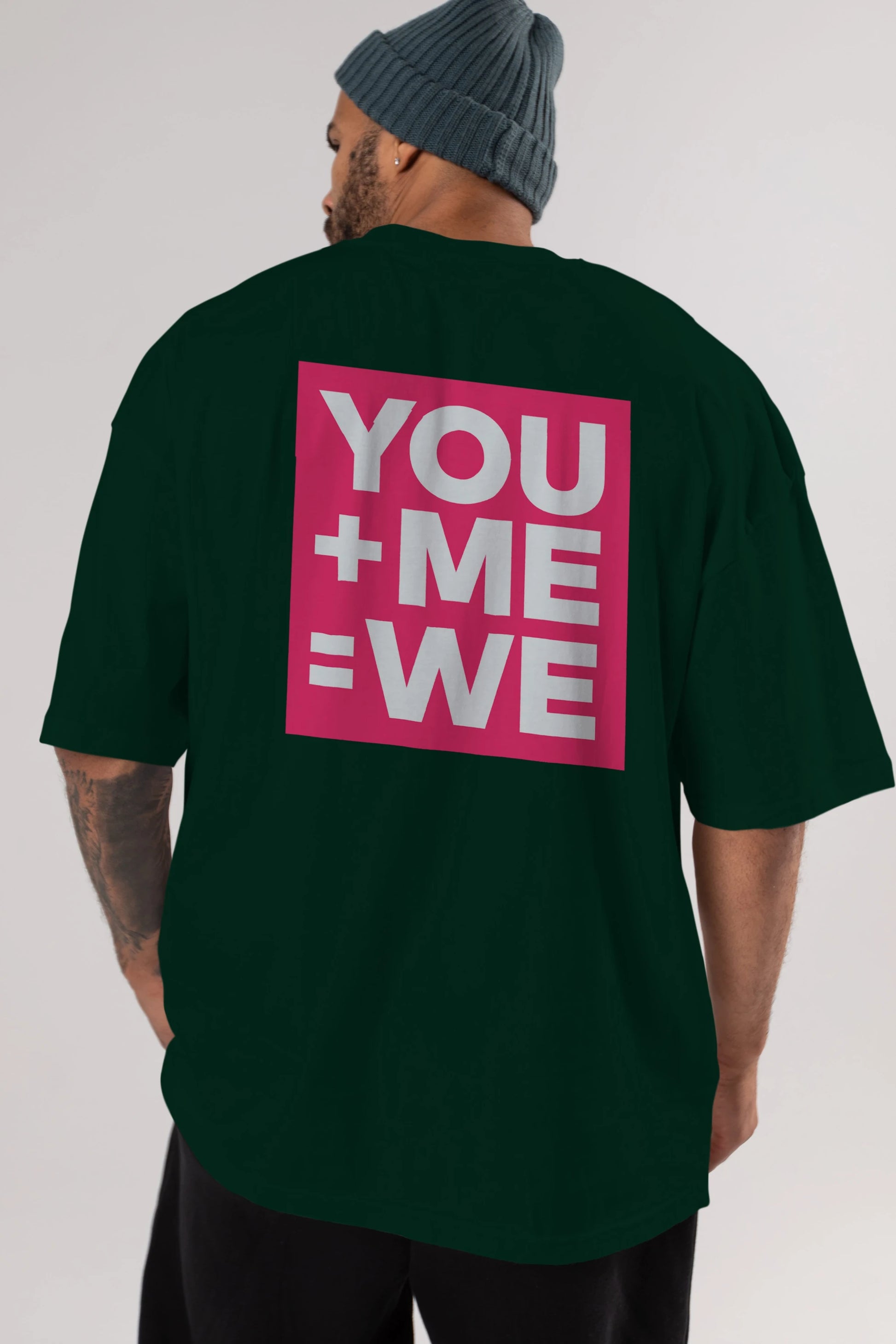 You Me We Yazılı Arka Baskılı Oversize t-shirt Erkek Kadın Unisex