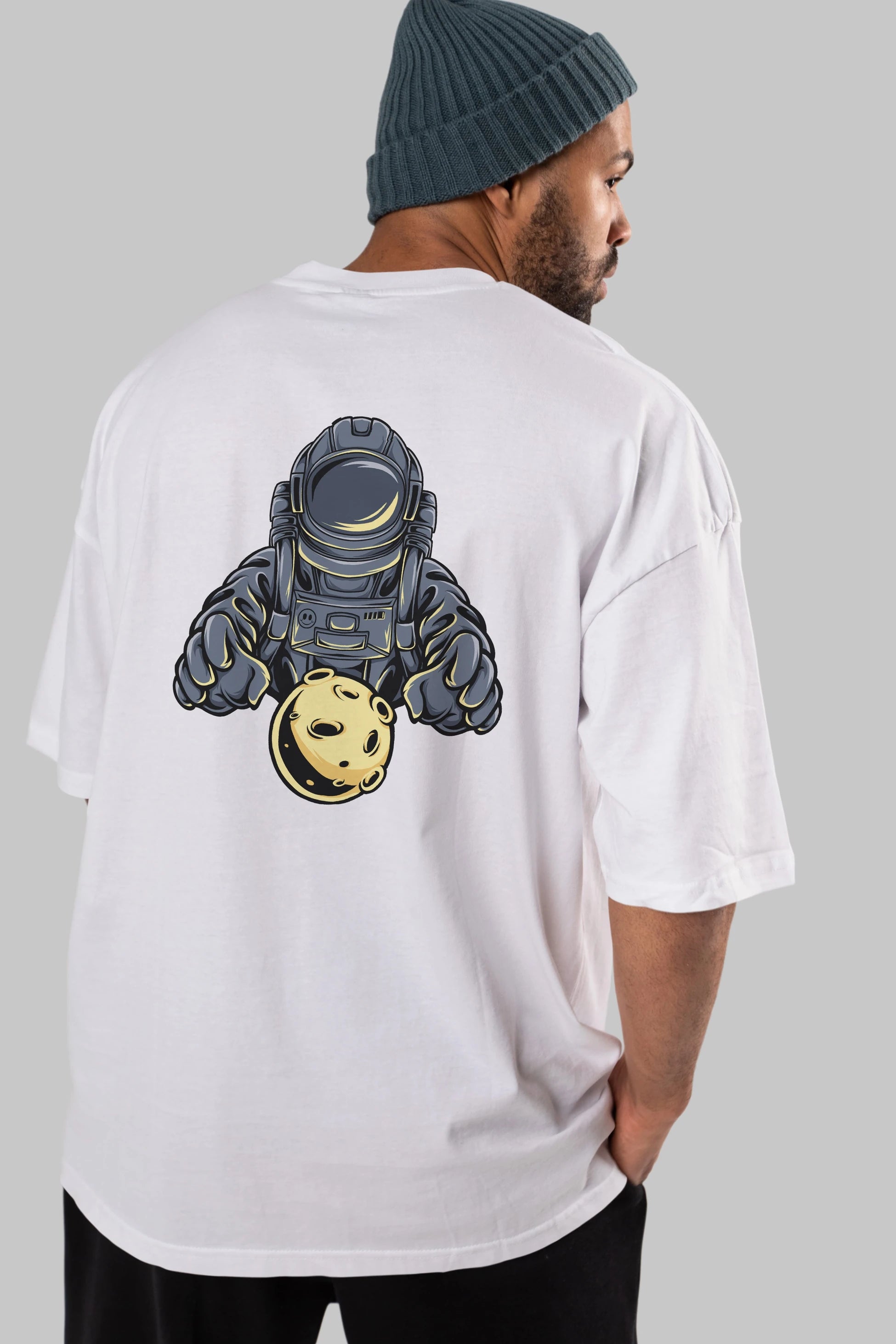 Astromoon tshirt Arka Baskılı Oversize t-shirt Erkek Kadın Unisex