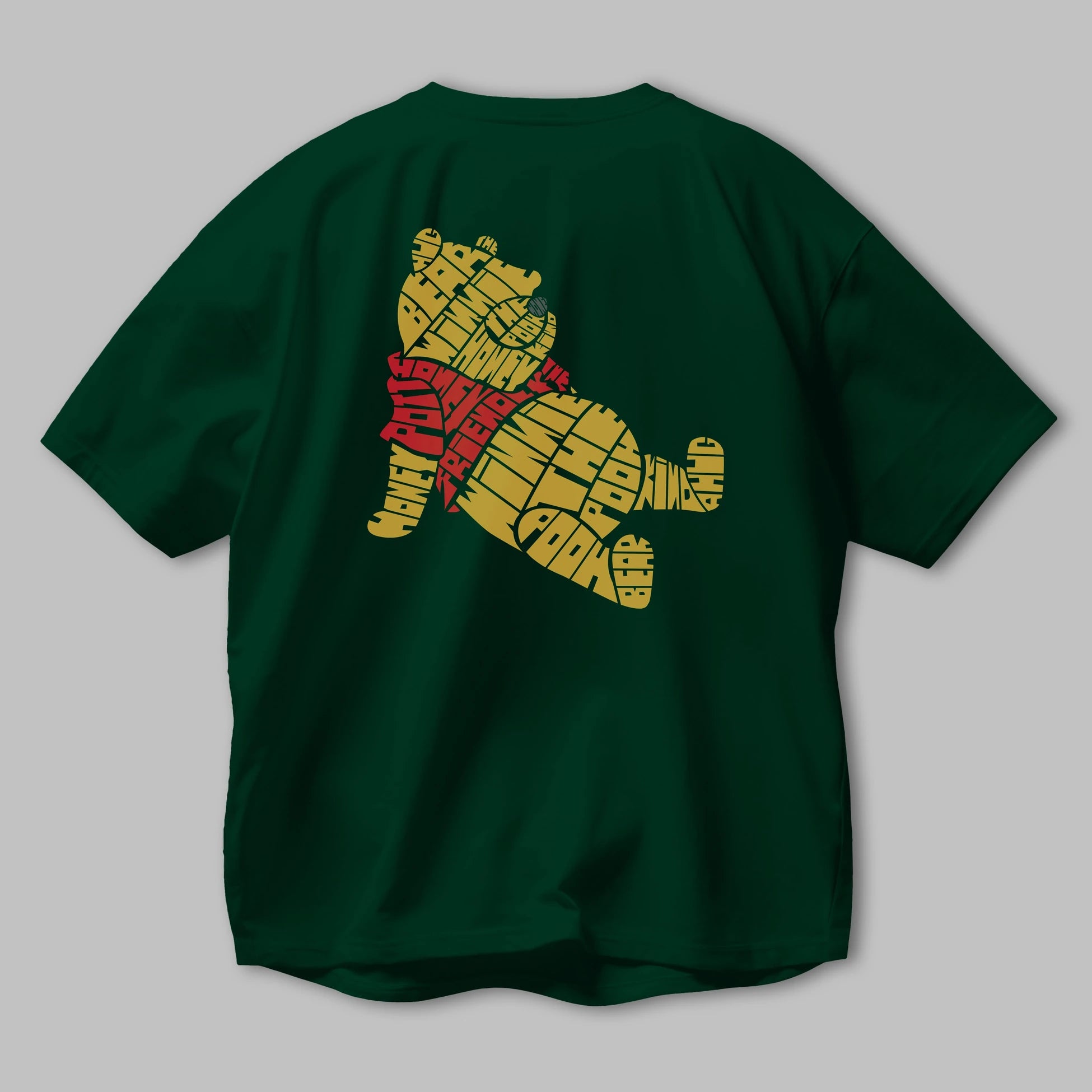 Winnie The Pooh Arka Baskılı Oversize t-shirt %100 pamuk Erkek Kadın Unisex