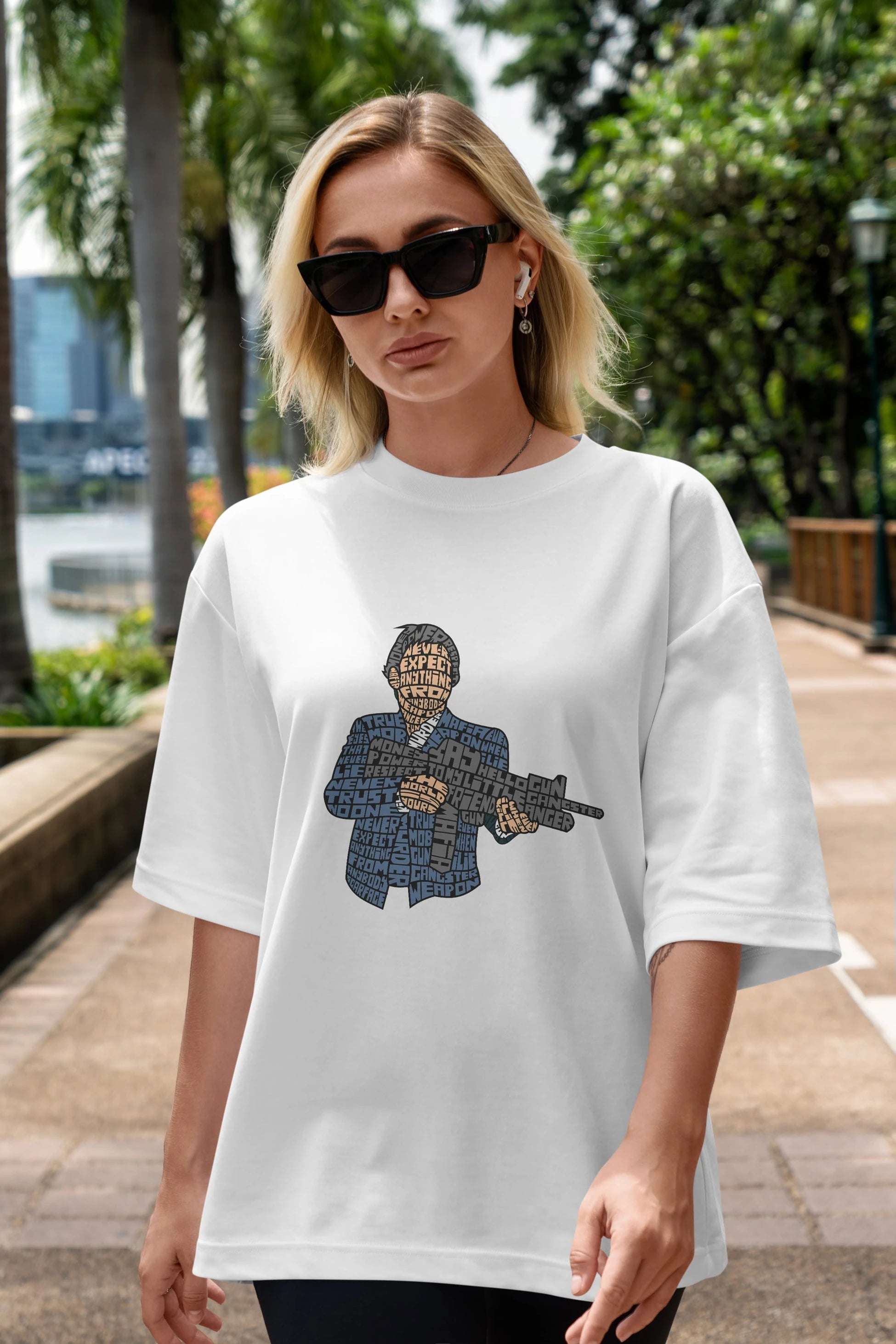 Mafia Ön Baskılı Oversize t-shirt %100 pamuk Erkek Kadın Unisex