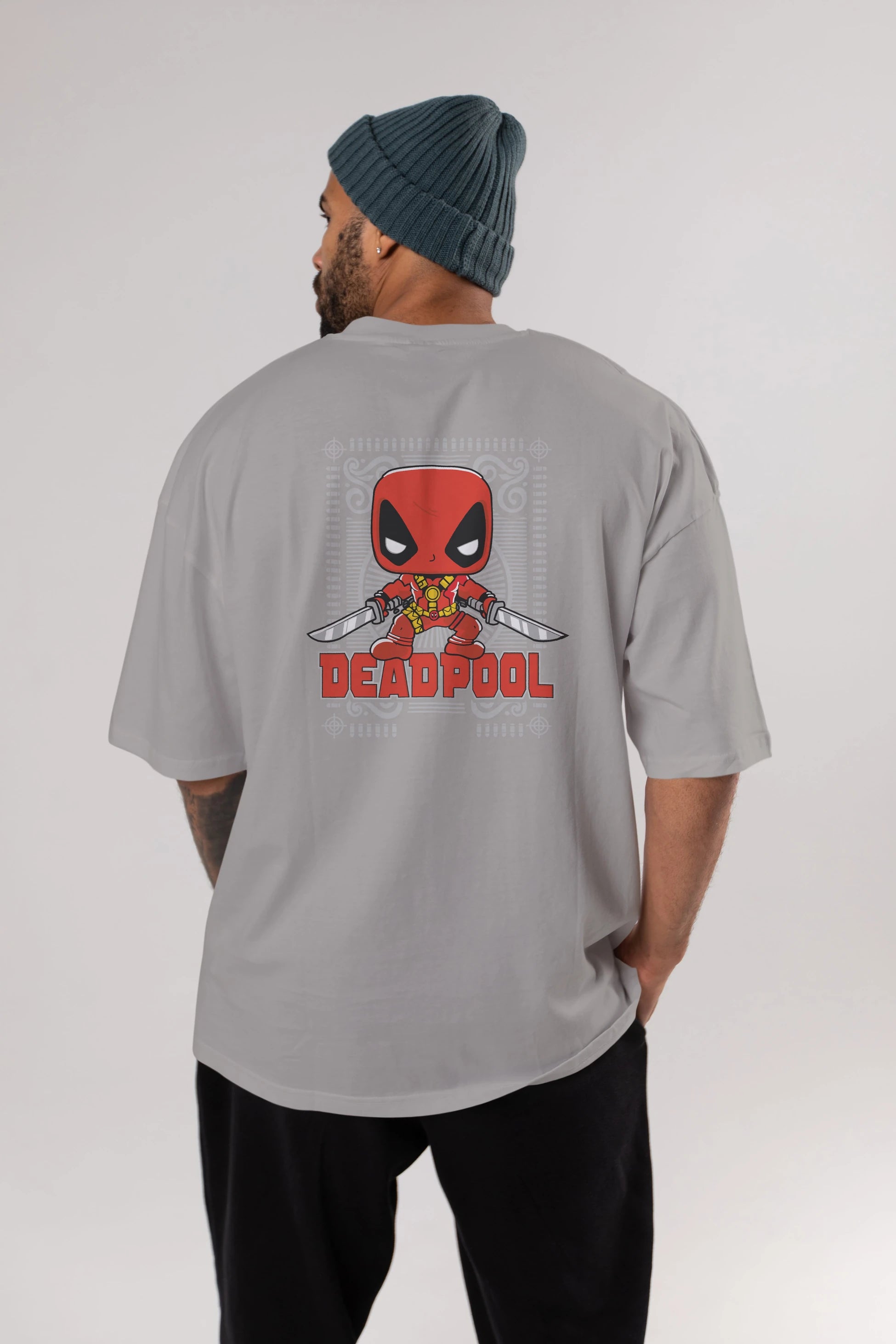 Deadpool (17) Arka Baskılı Oversize t-shirt Erkek Kadın Unisex %100 Pamuk Bisiklet Yaka tişort
