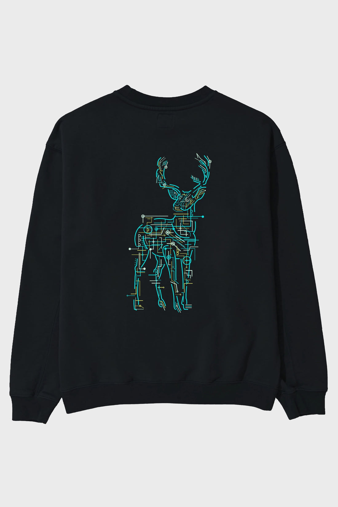 Electric Deer Arka Baskılı Oversize Sweatshirt Erkek Kadın Unisex