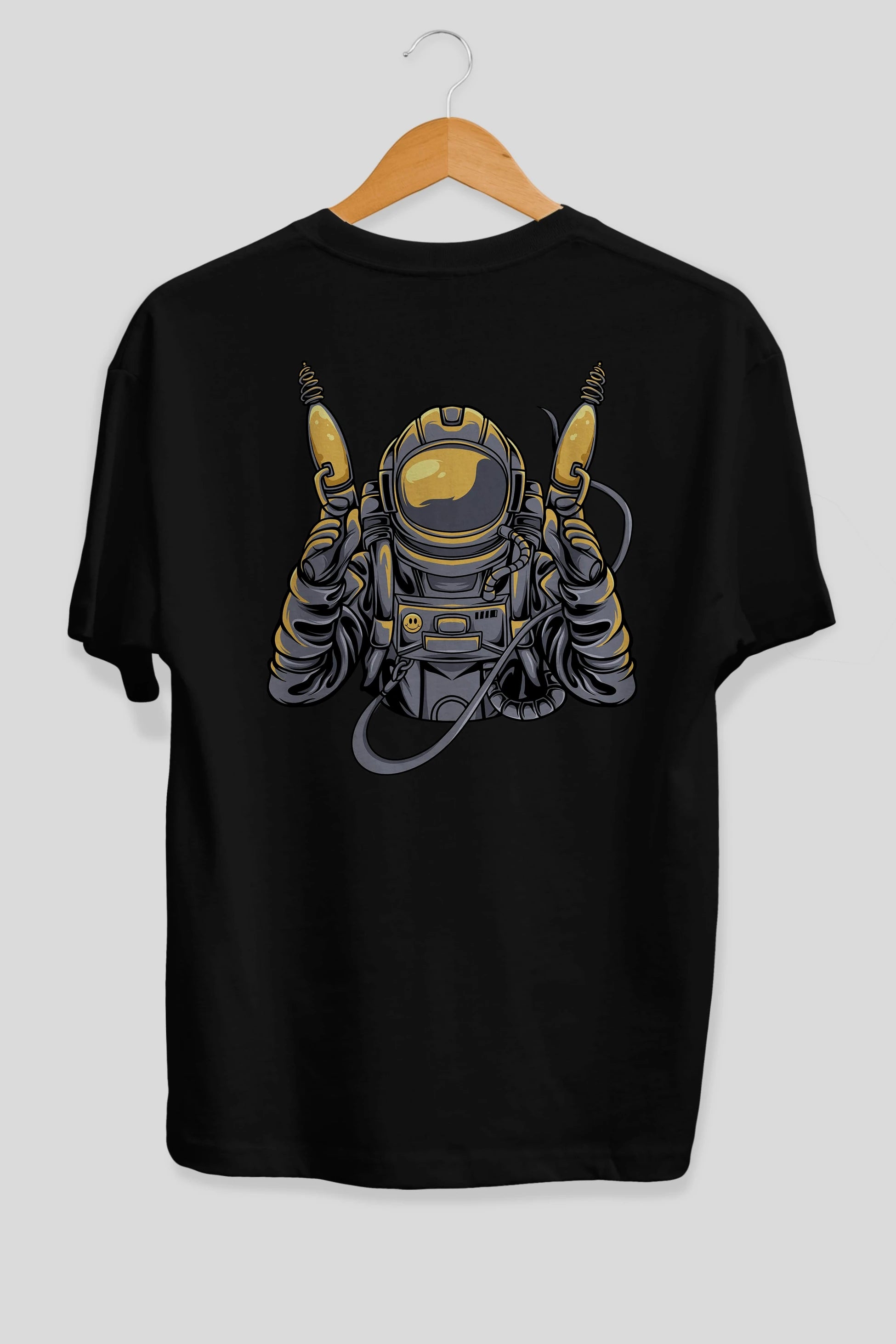 Alien Hunter Arka Baskılı Oversize t-shirt Erkek Kadın Unisex