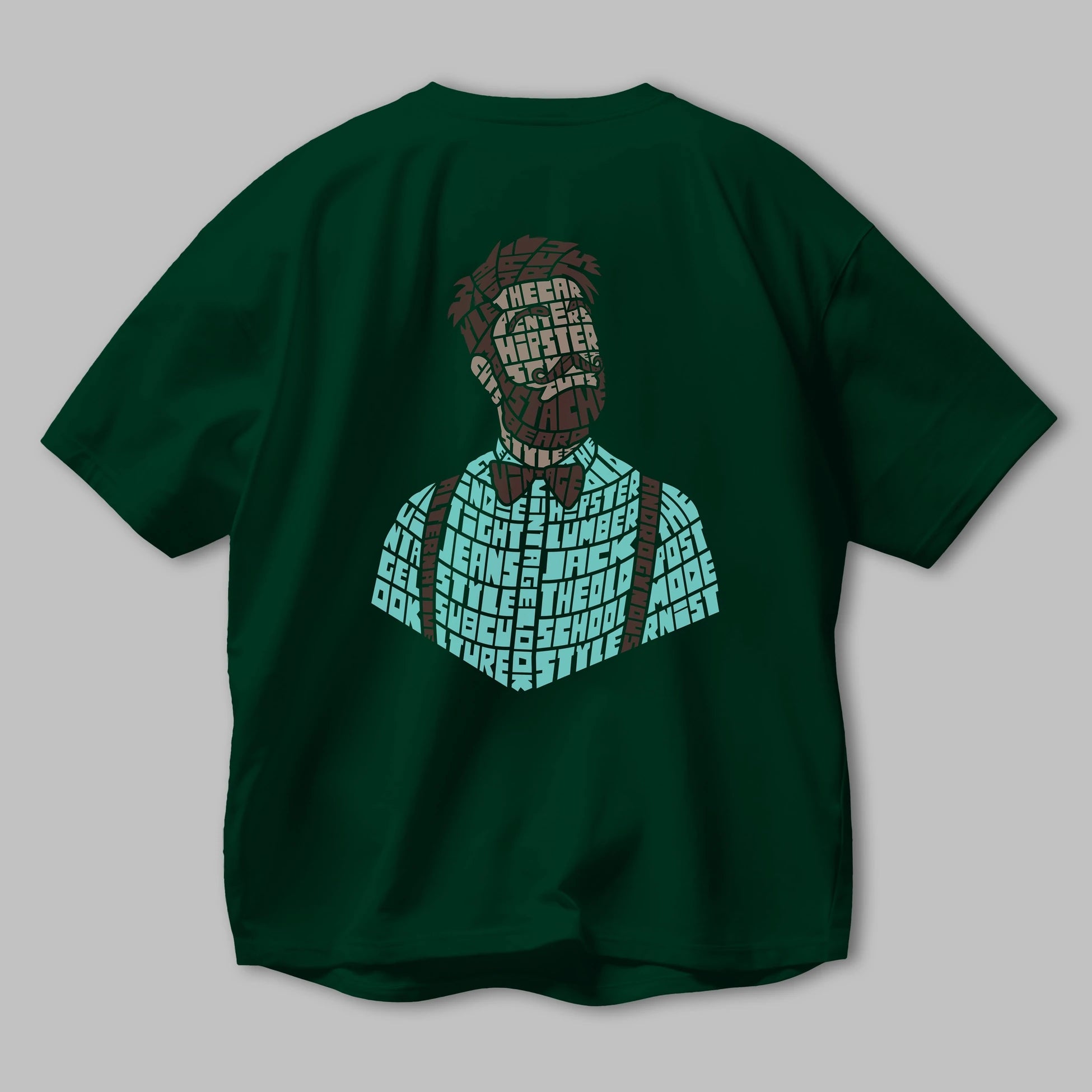 Hipster (2) Arka Baskılı Oversize t-shirt %100 pamuk Erkek Kadın Unisex