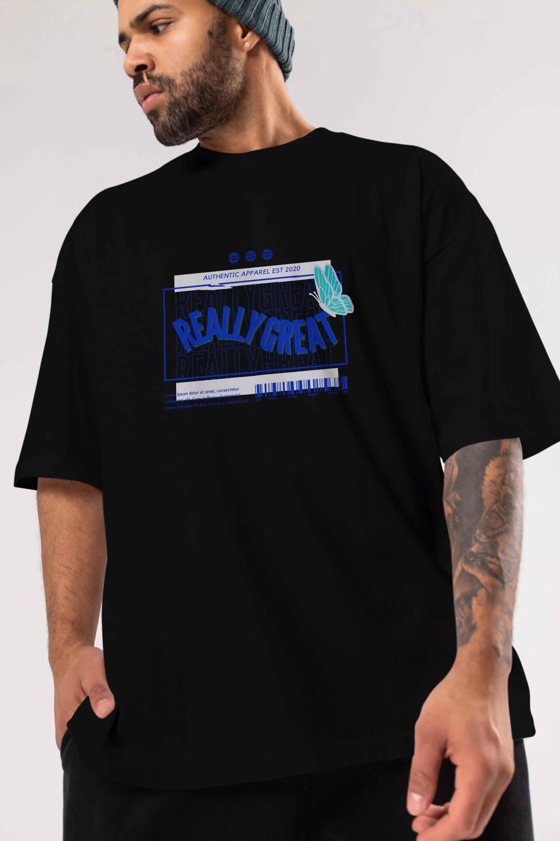 Really Great Yazılı Ön Baskılı Oversize t-shirt Erkek Kadın Unisex