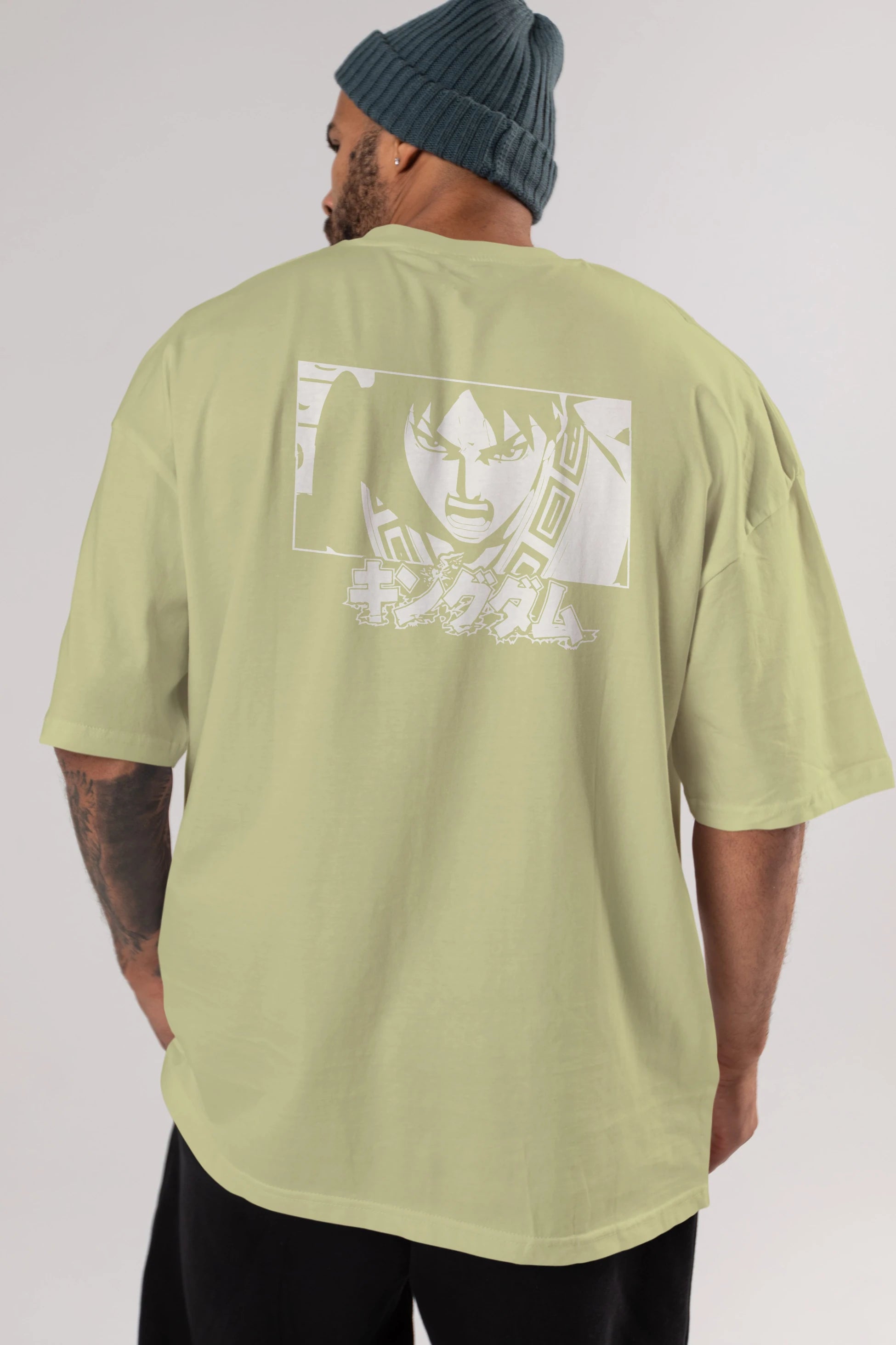 Xin 1 Anime Arka Baskılı Oversize t-shirt Erkek Kadın Unisex