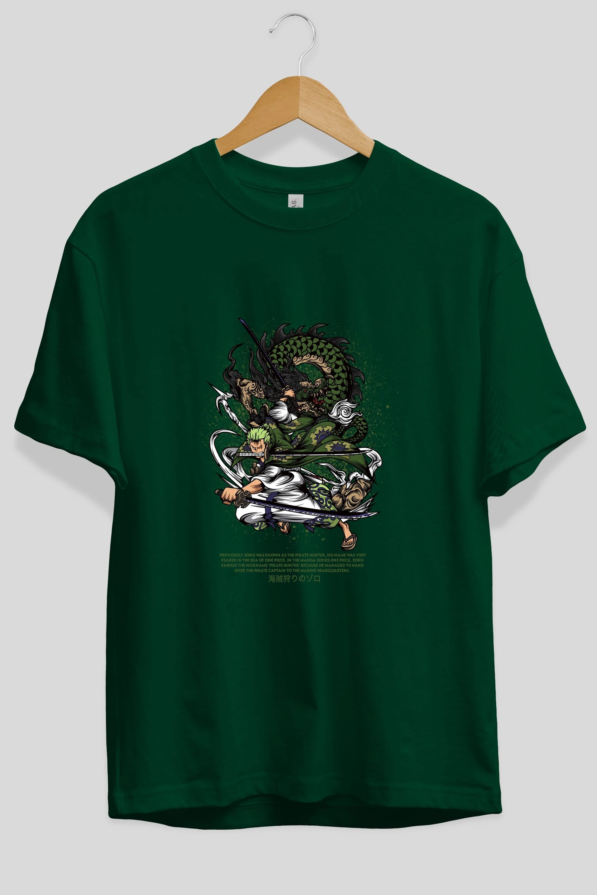 Zoro Anime Ön Baskılı Oversize t-shirt %100 pamuk Erkek Kadın Unisex