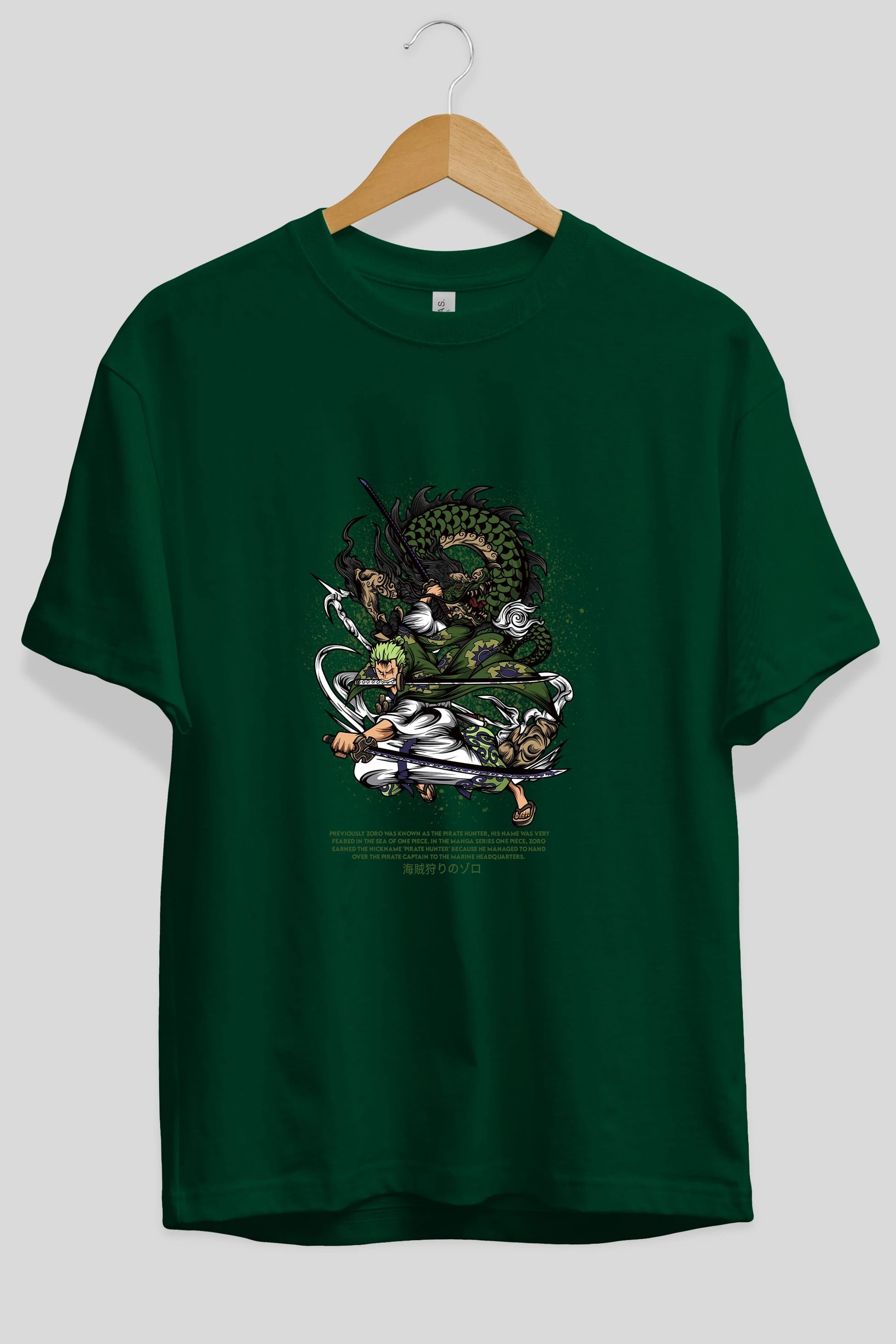 Zoro Anime Ön Baskılı Oversize t-shirt %100 pamuk Erkek Kadın Unisex