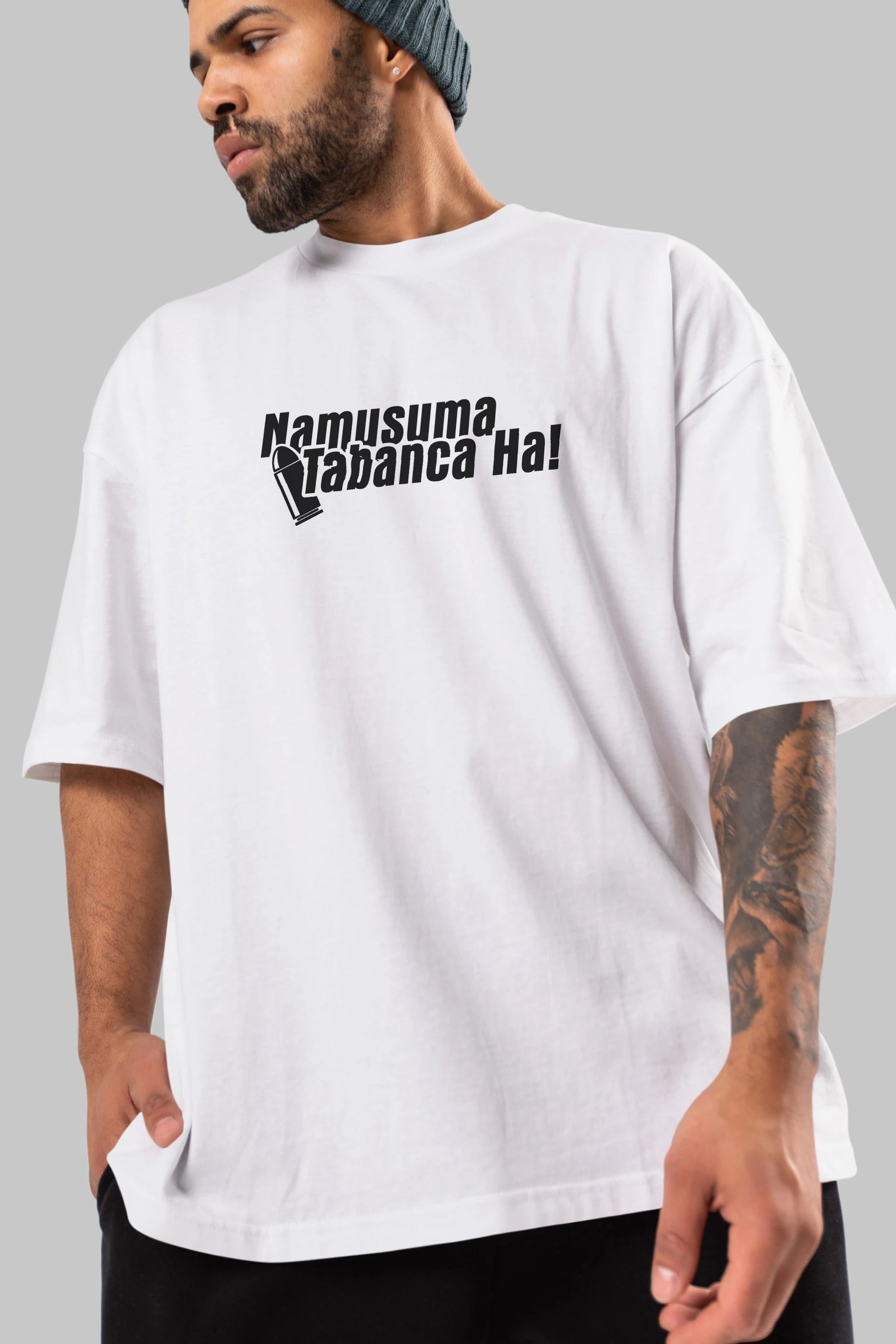 Namusuma Tabanca Ön Baskılı Oversize t-shirt %100 pamuk Erkek Kadın Unisex