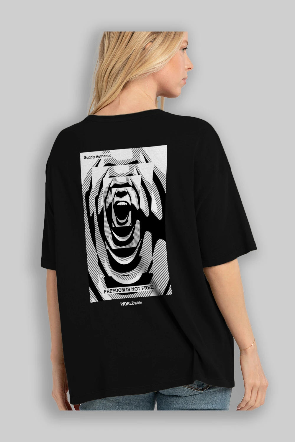 Freedom is Not Free 2 Arka Baskılı Oversize t-shirt Erkek Kadın Unisex