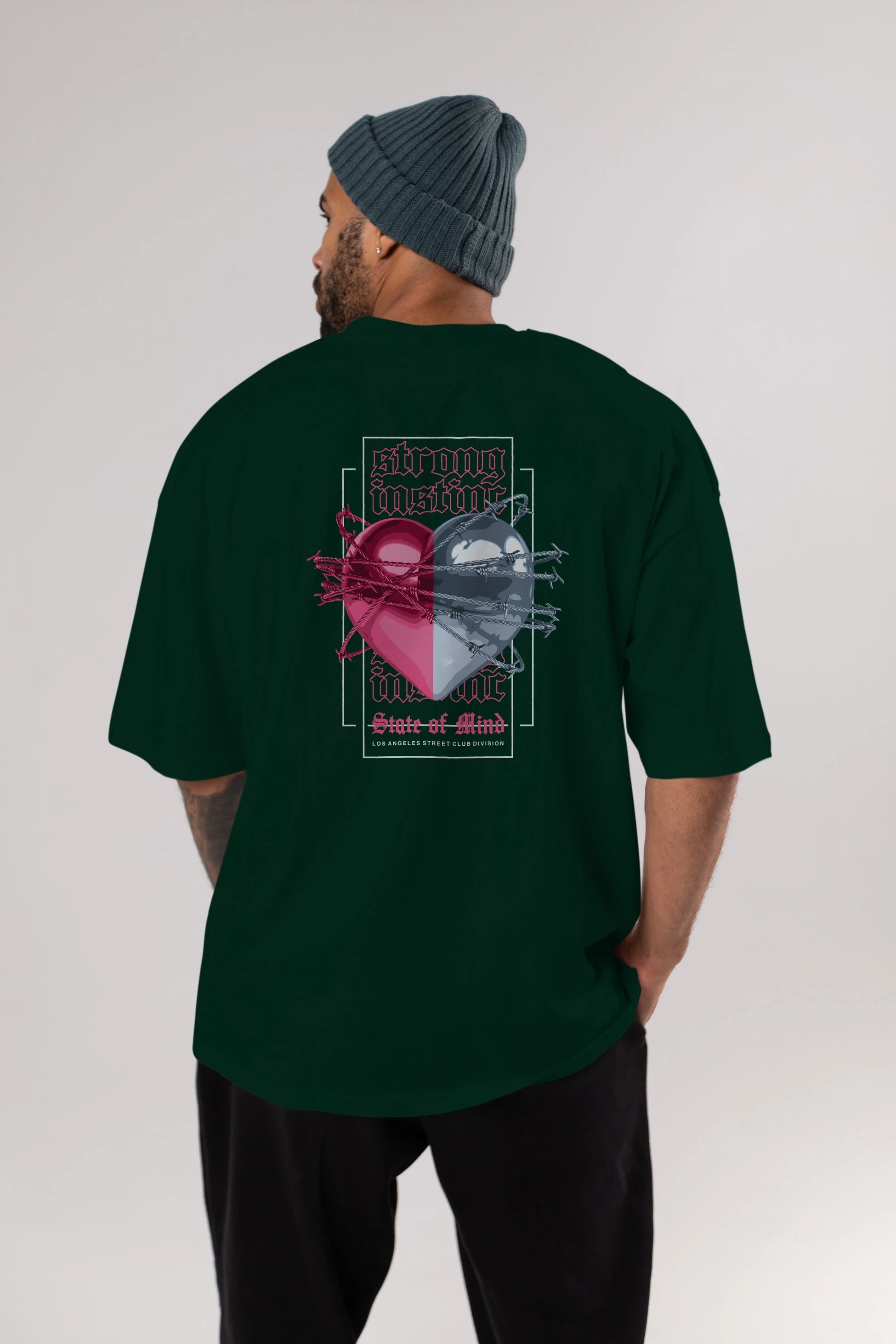 State of Mind Arka Baskılı Oversize t-shirt Erkek Kadın Unisex