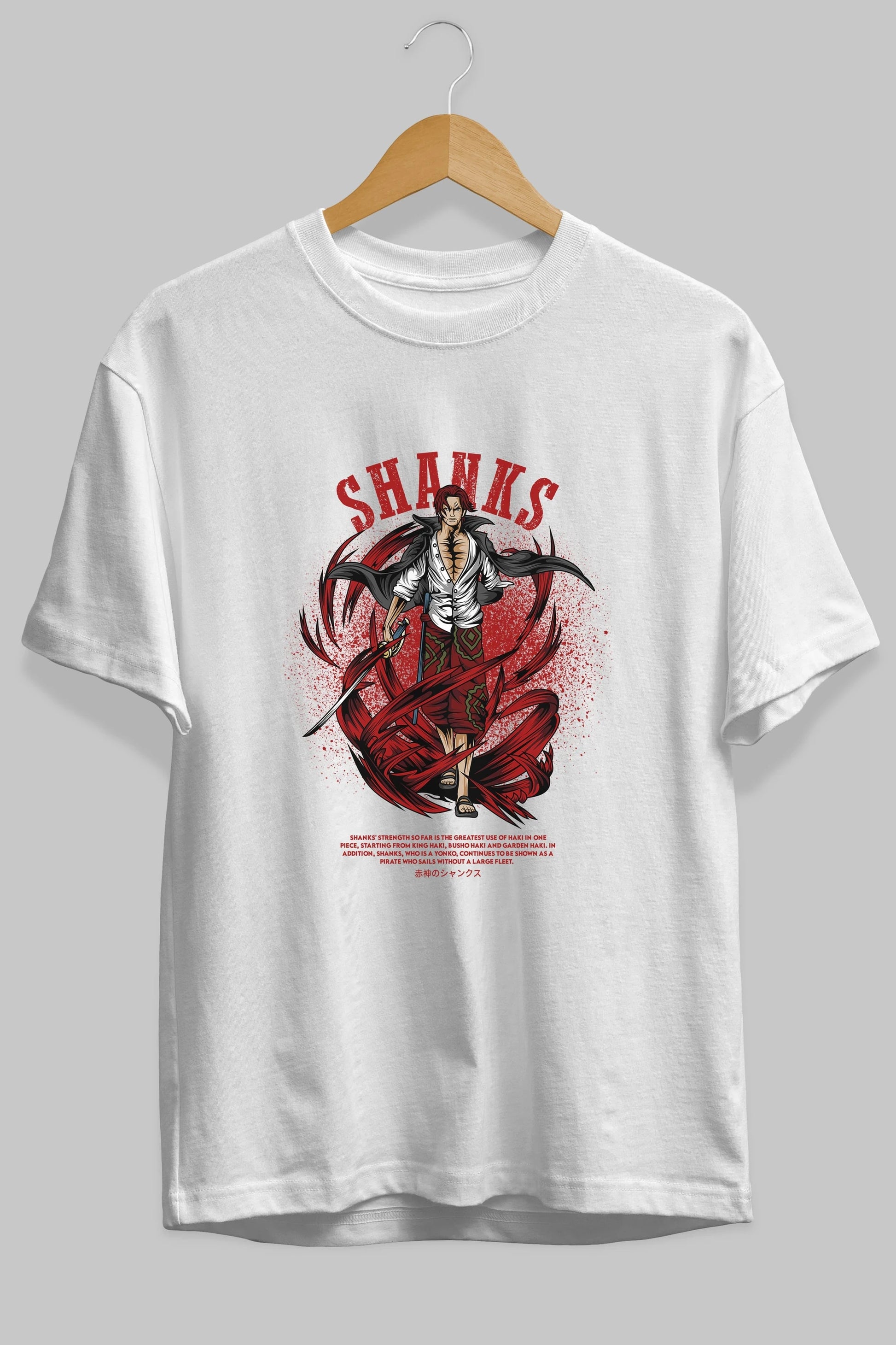 Shanks Anime Ön Baskılı Oversize t-shirt %100 pamuk Erkek Kadın Unisex