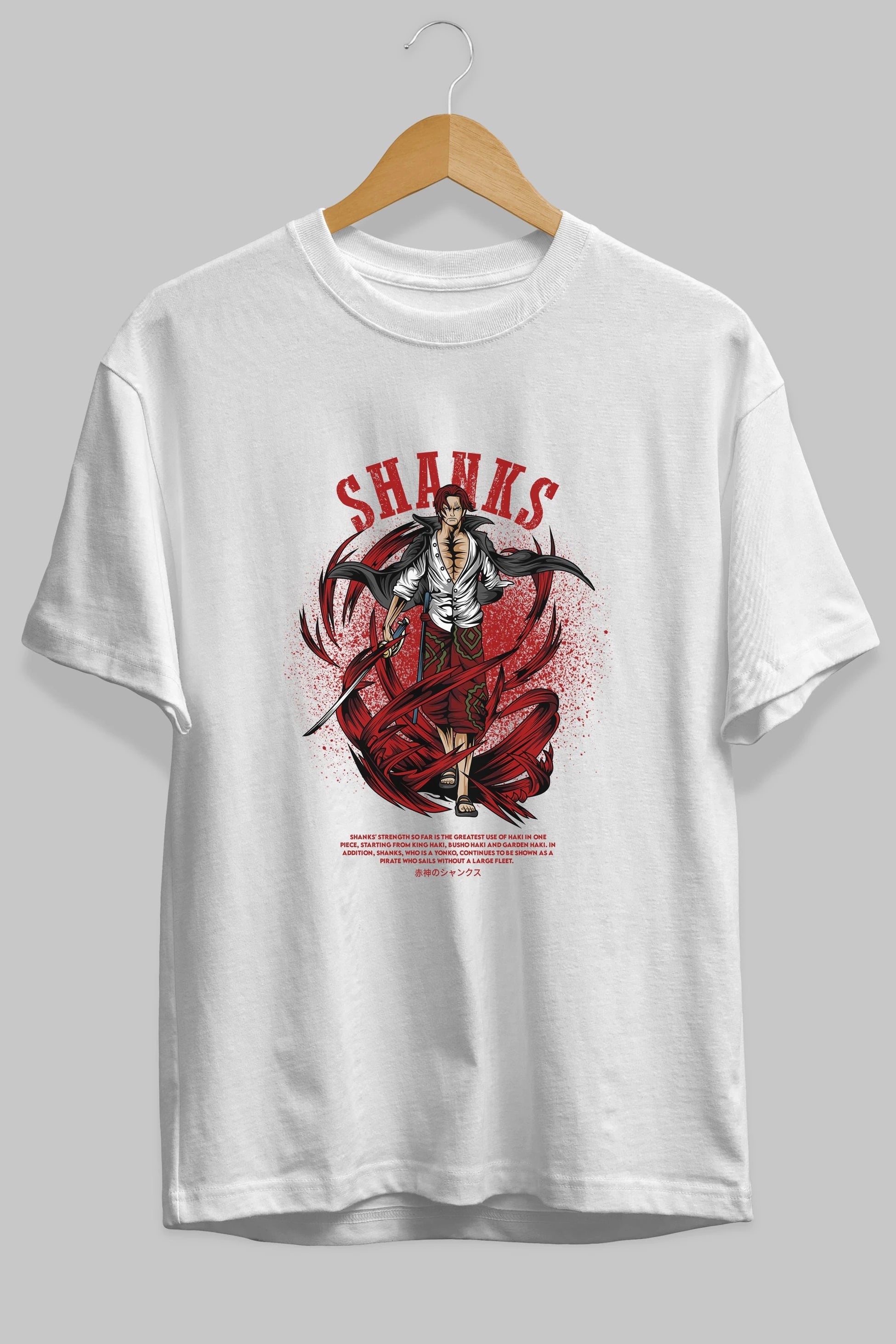 Shanks Anime Ön Baskılı Oversize t-shirt %100 pamuk Erkek Kadın Unisex