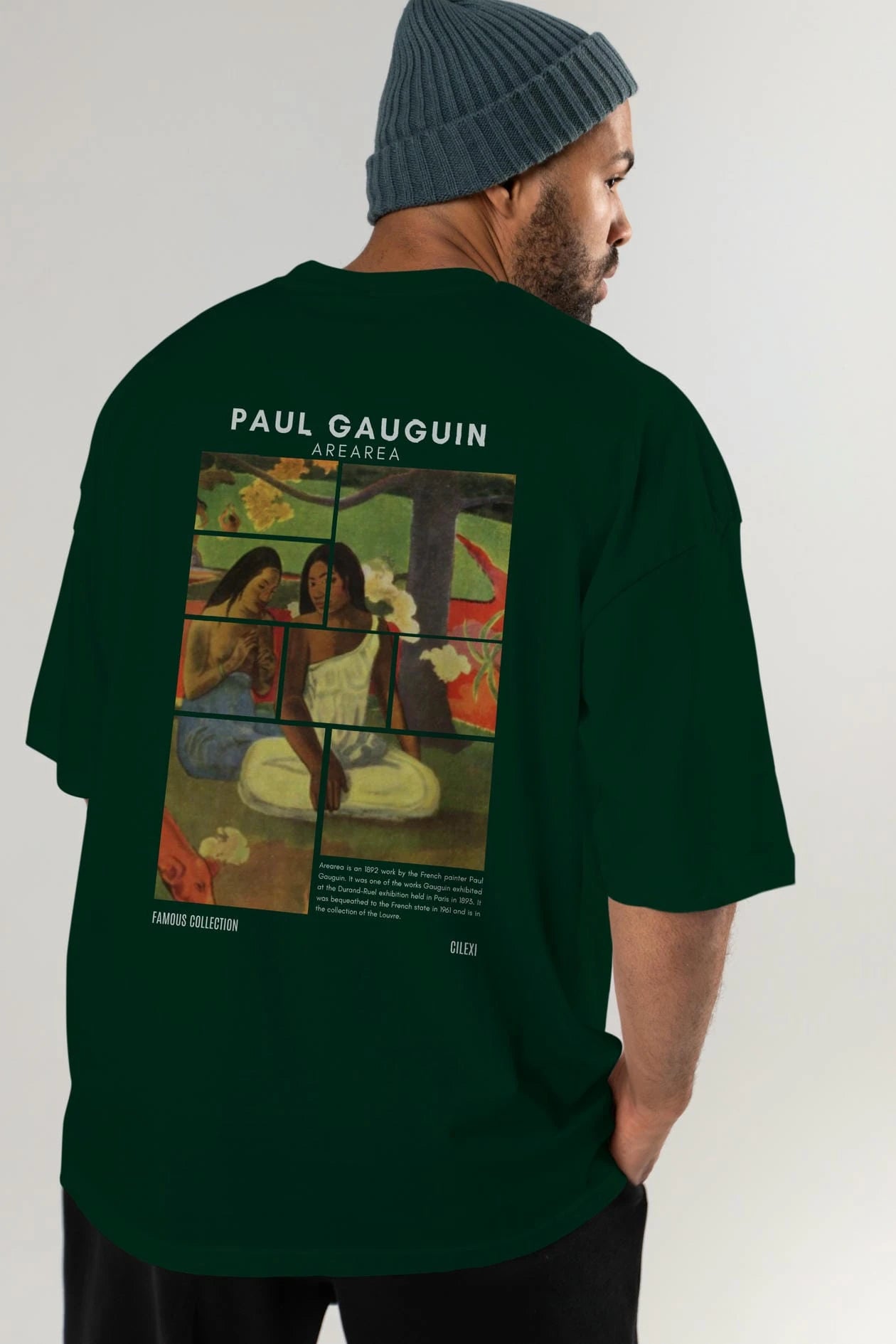 Paul Gauguin Arearea Arka Baskılı Oversize t-shirt Erkek Kadın Bisiklet Yaka Pamuk tişort