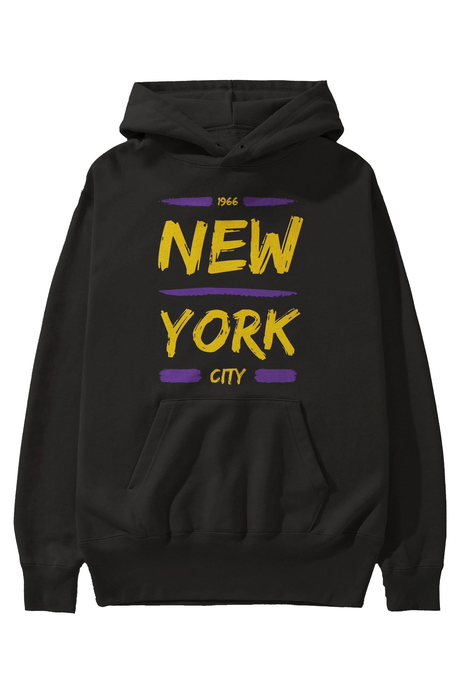 New York City 2 Ön Baskılı Oversize Hoodie Kapüşonlu Sweatshirt Erkek Kadın Unisex