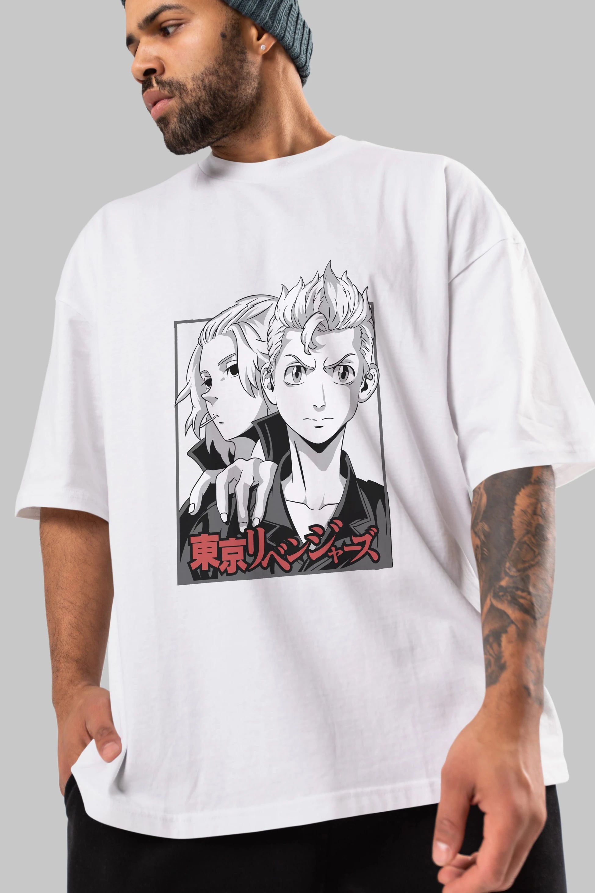 TOKYO REVENGERS Anime Ön Baskılı Oversize t-shirt %100 pamuk Erkek Kadın Unisex