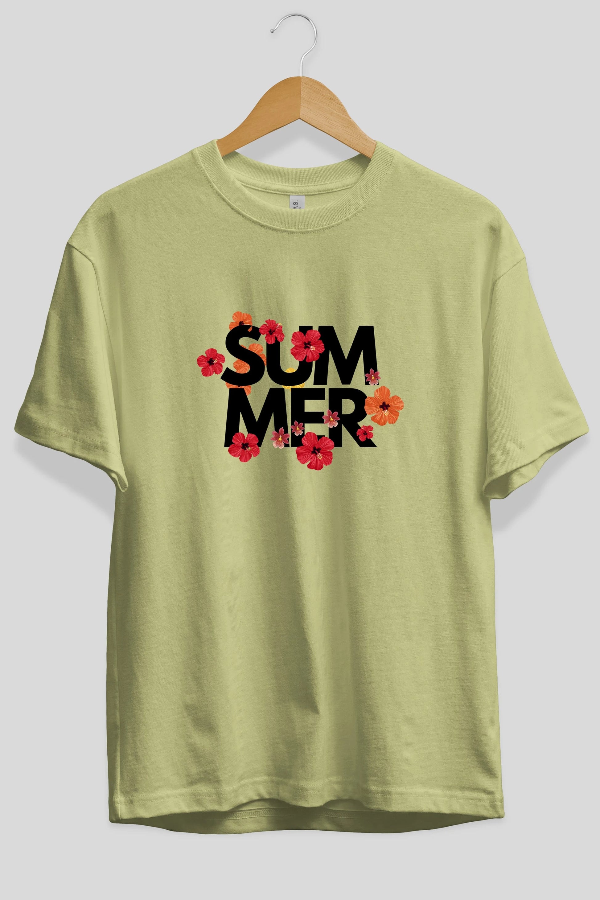 Summer Yazılı 2 Ön Baskılı Oversize t-shirt Erkek Kadın Unisex