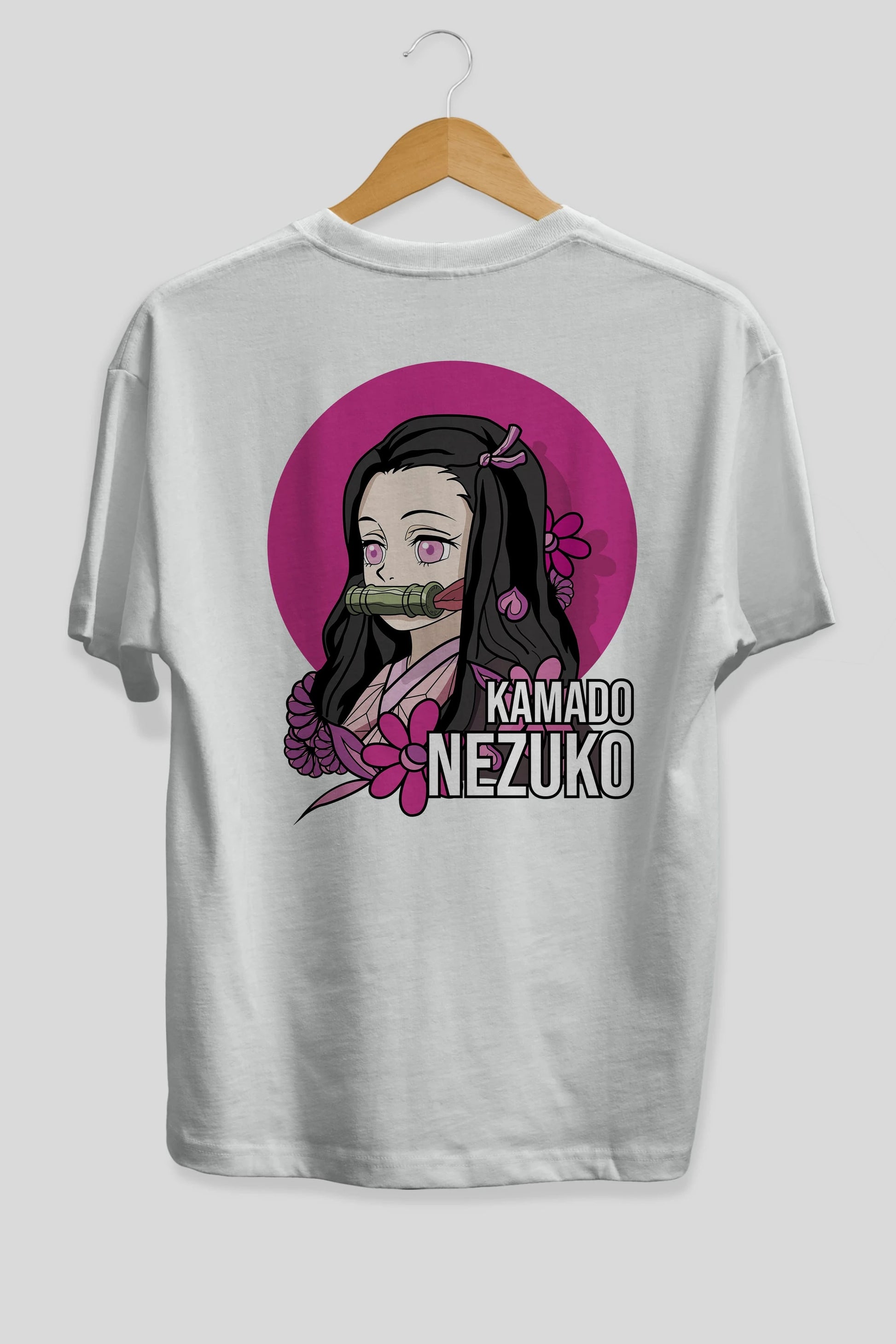 Nezuko Kamado 2 Anime Arka Baskılı Oversize t-shirt Erkek Kadın Unisex