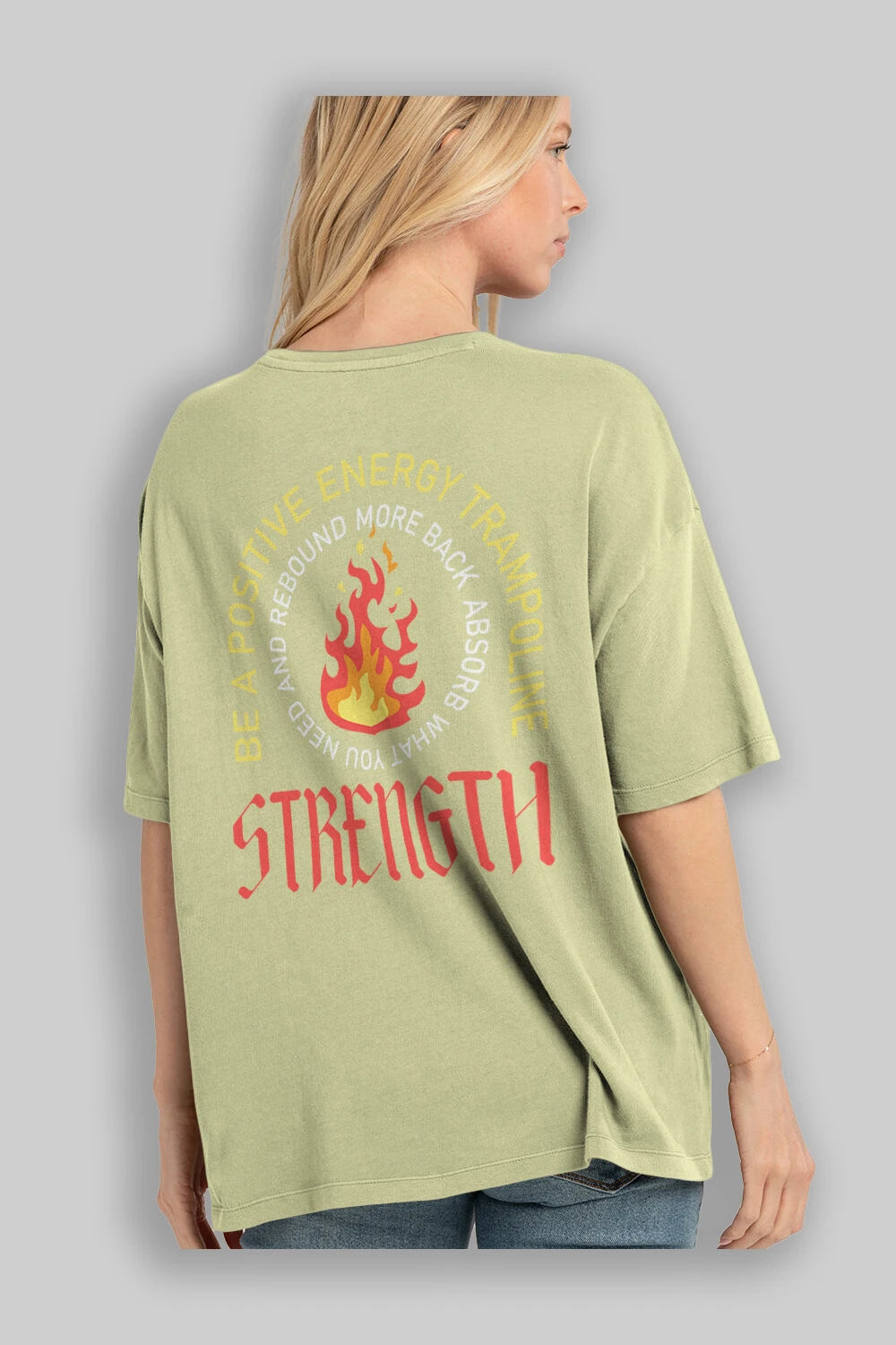 Positive Energy Arka Baskılı Oversize t-shirt Erkek Kadın Unisex