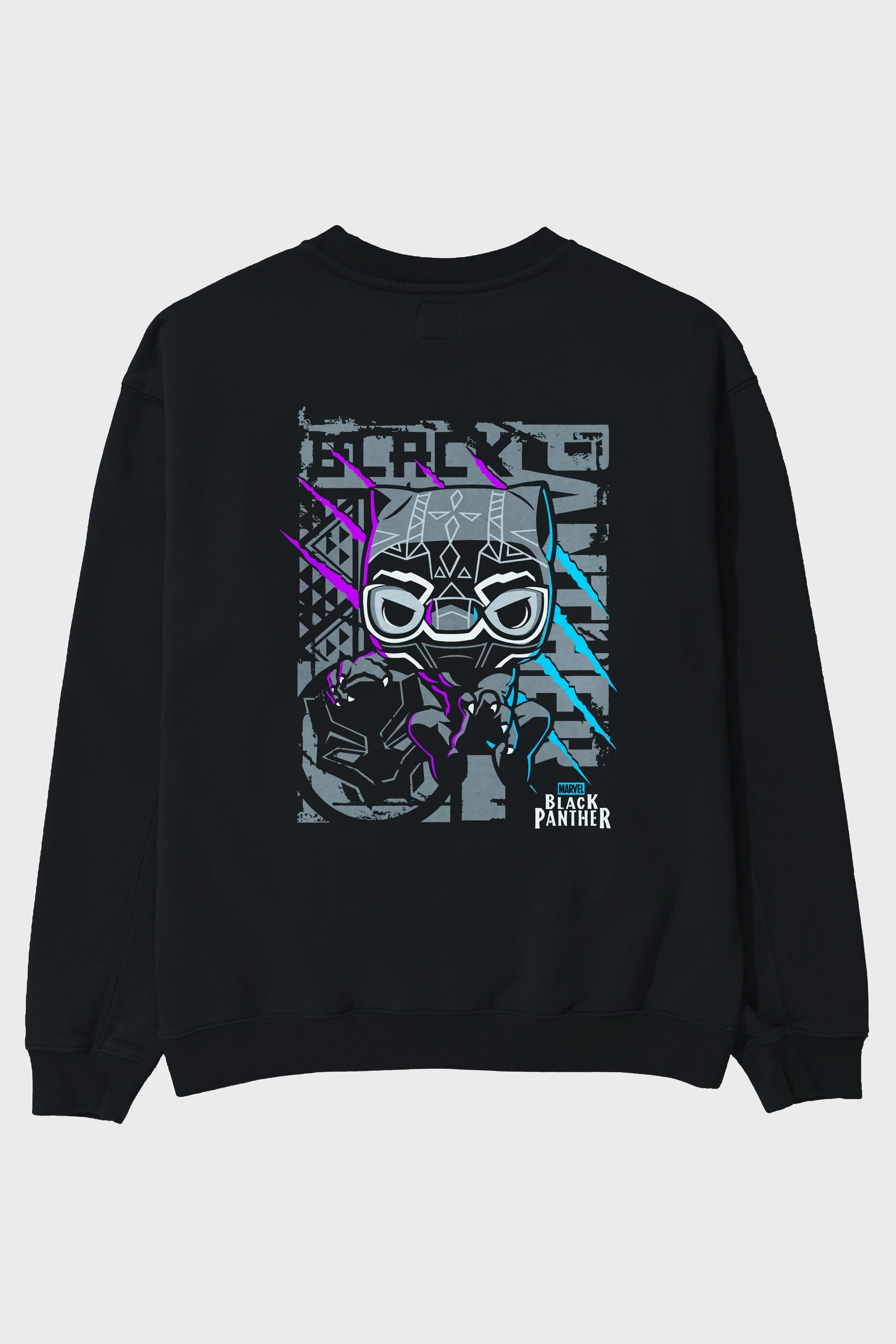 Black Panther Arka Baskılı Oversize Sweatshirt Erkek Kadın Unisex