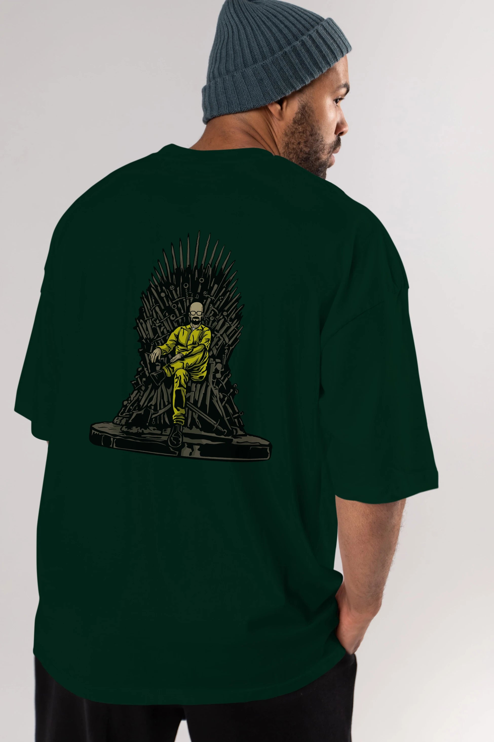 Danger Throne Arka Baskılı Oversize t-shirt Erkek Kadın Unisex %100 Pamuk