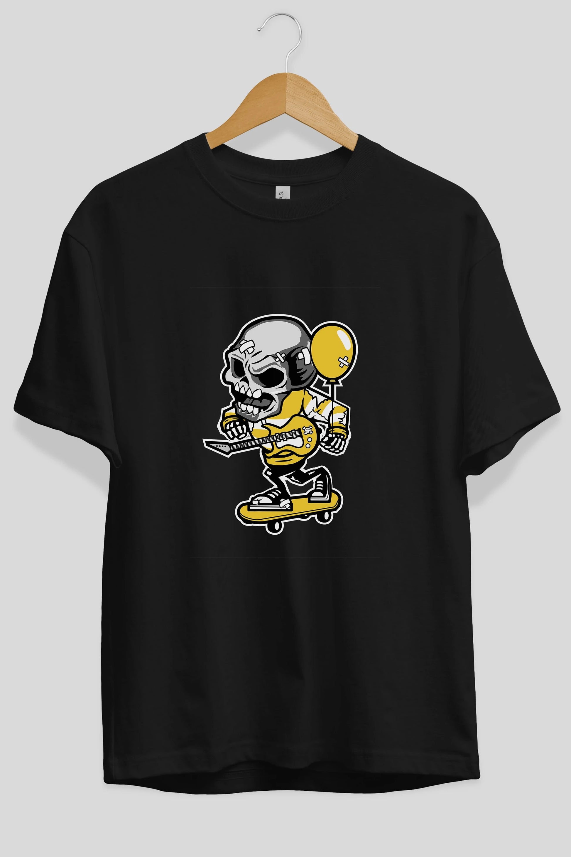 Skull Skater Ön Baskılı Oversize t-shirt Erkek Kadın Unisex %100 Pamuk tişort